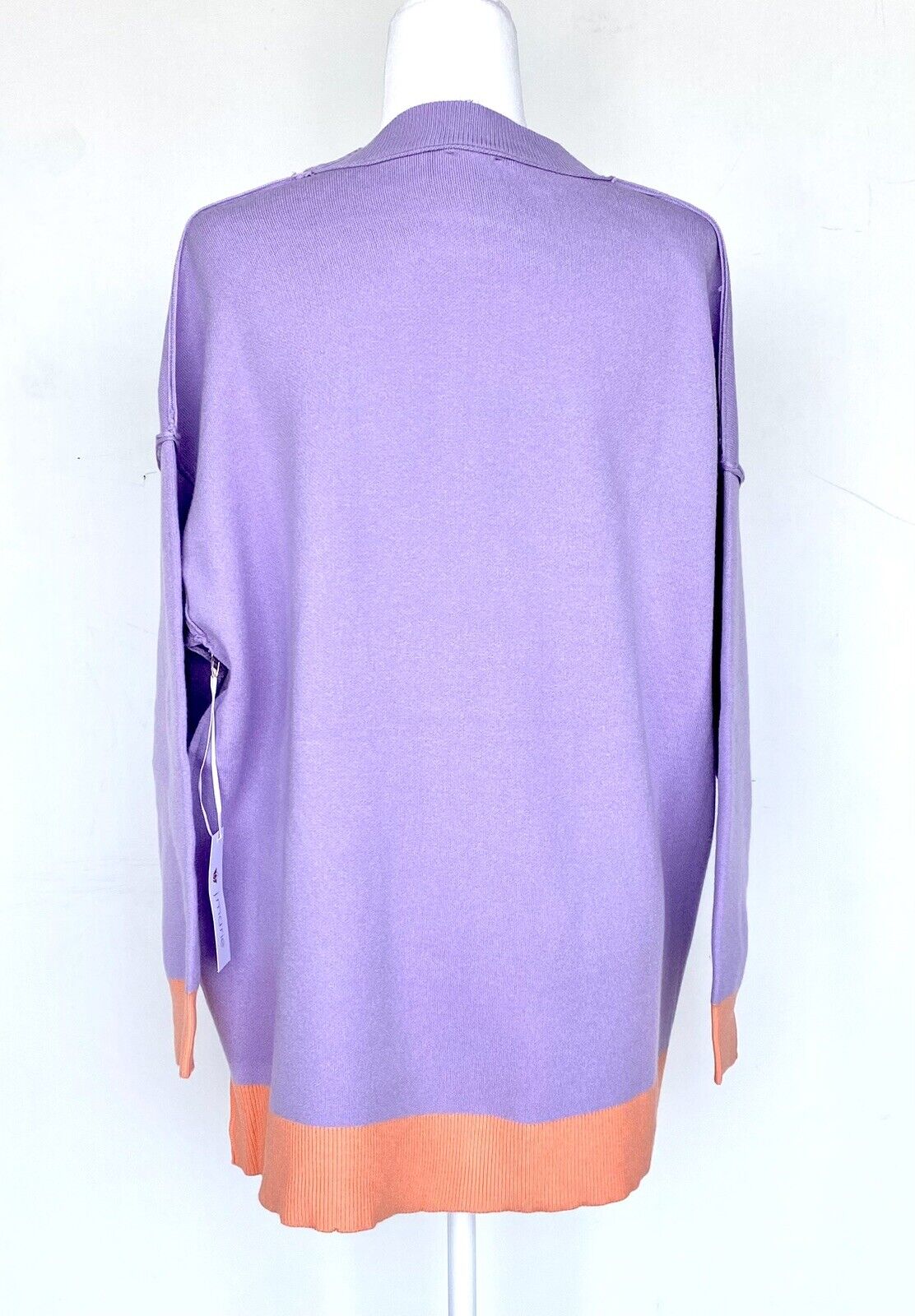 J Marie Sawyer Sweater Oversized size XS Retail $110 Price $55 Lavender Peach