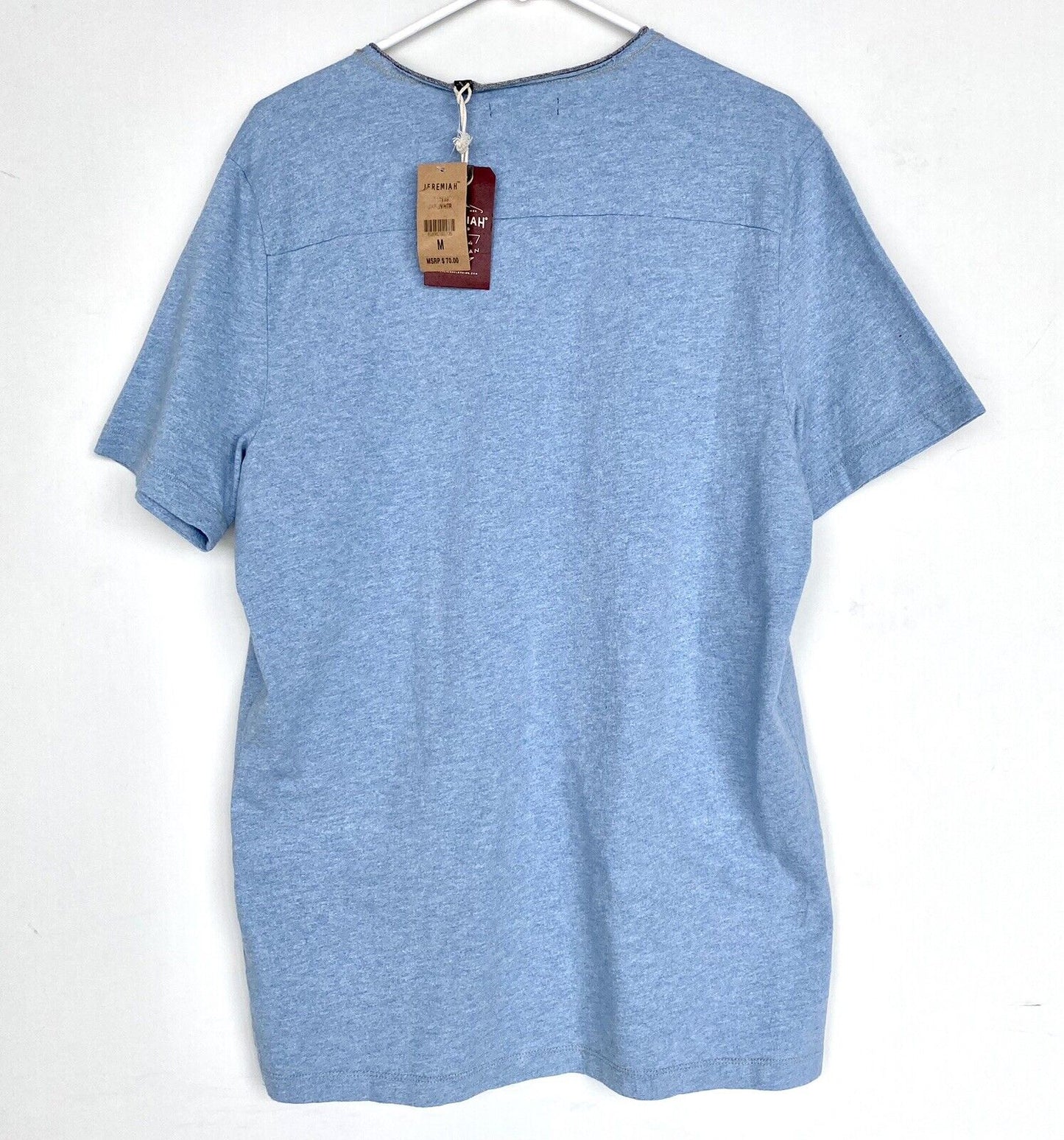 Jeremiah mens blue Henley Tee Retails $70 price $49 Medium NEW