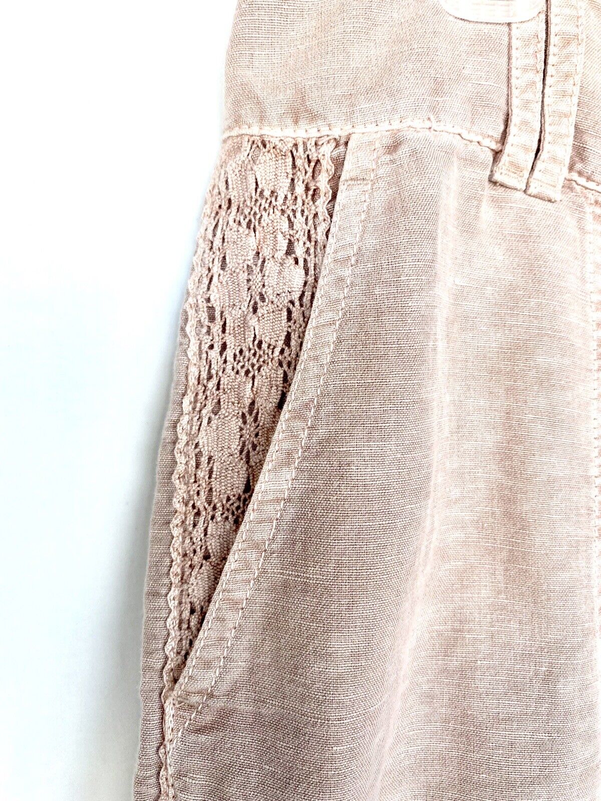Sundance Organia Cotton Pants Lace Side Panel Retail $98 Price $56  Size 2