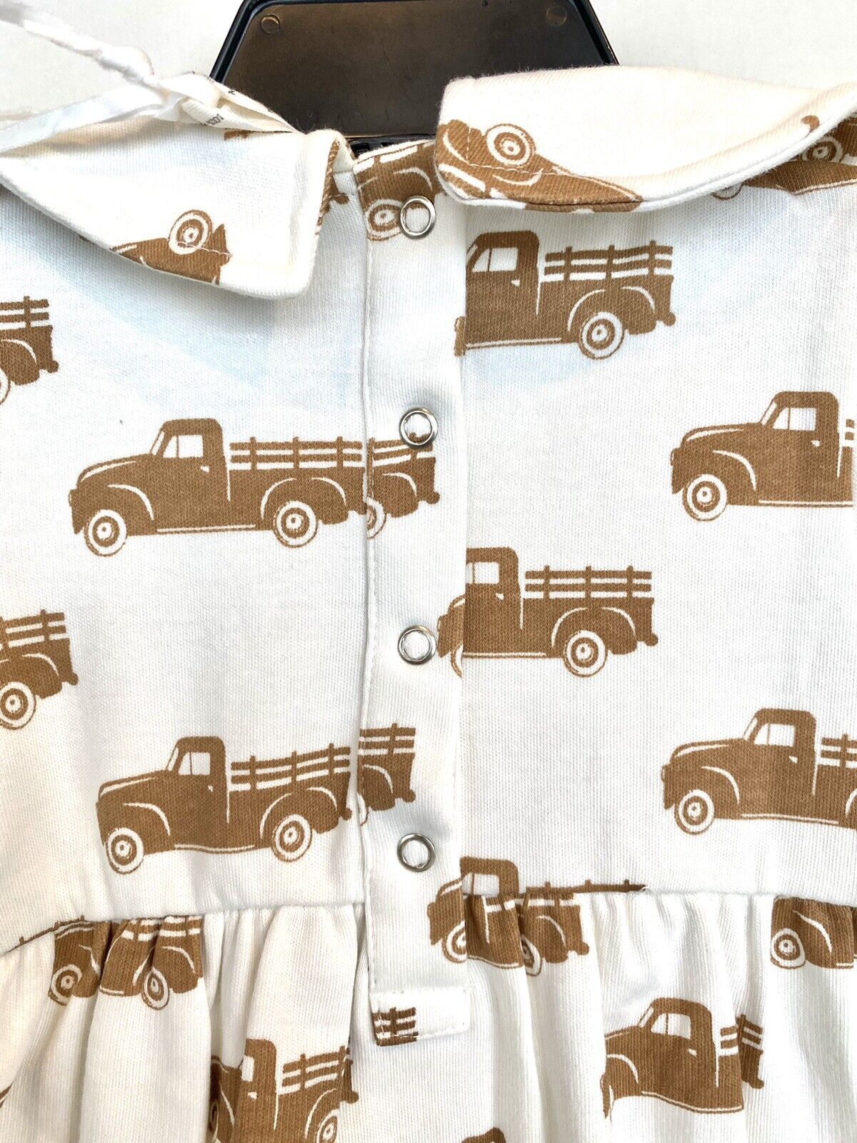 Kate Quinn Organic Cotton Bubble Romper Farm Truck Price $30 6-12 M