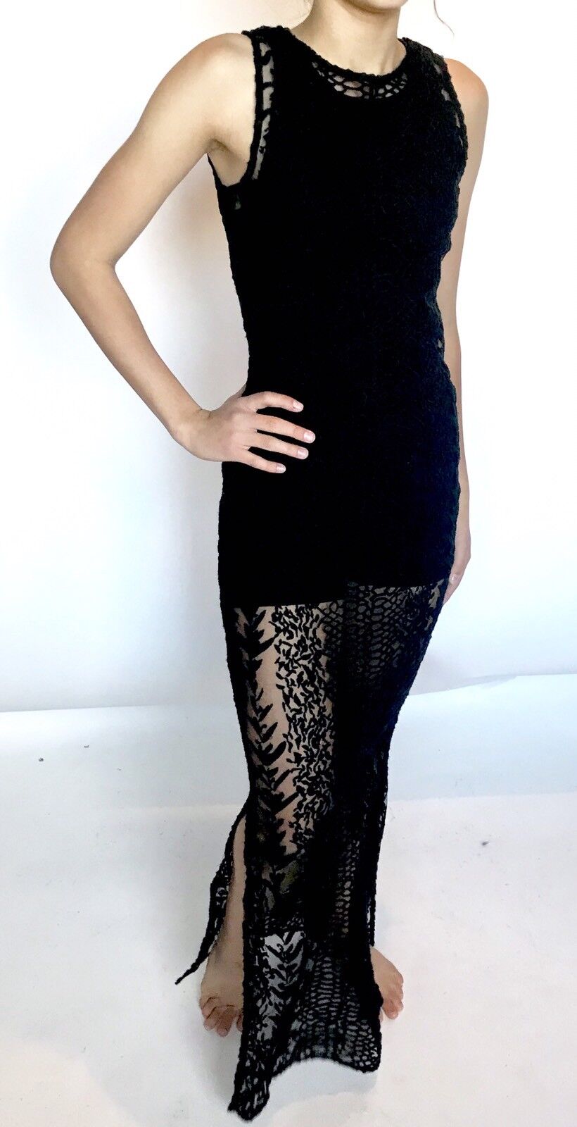 AllSaints Cariad Embroidered Black Maxi Dress Retail $450 Price $89 NWT Size 0