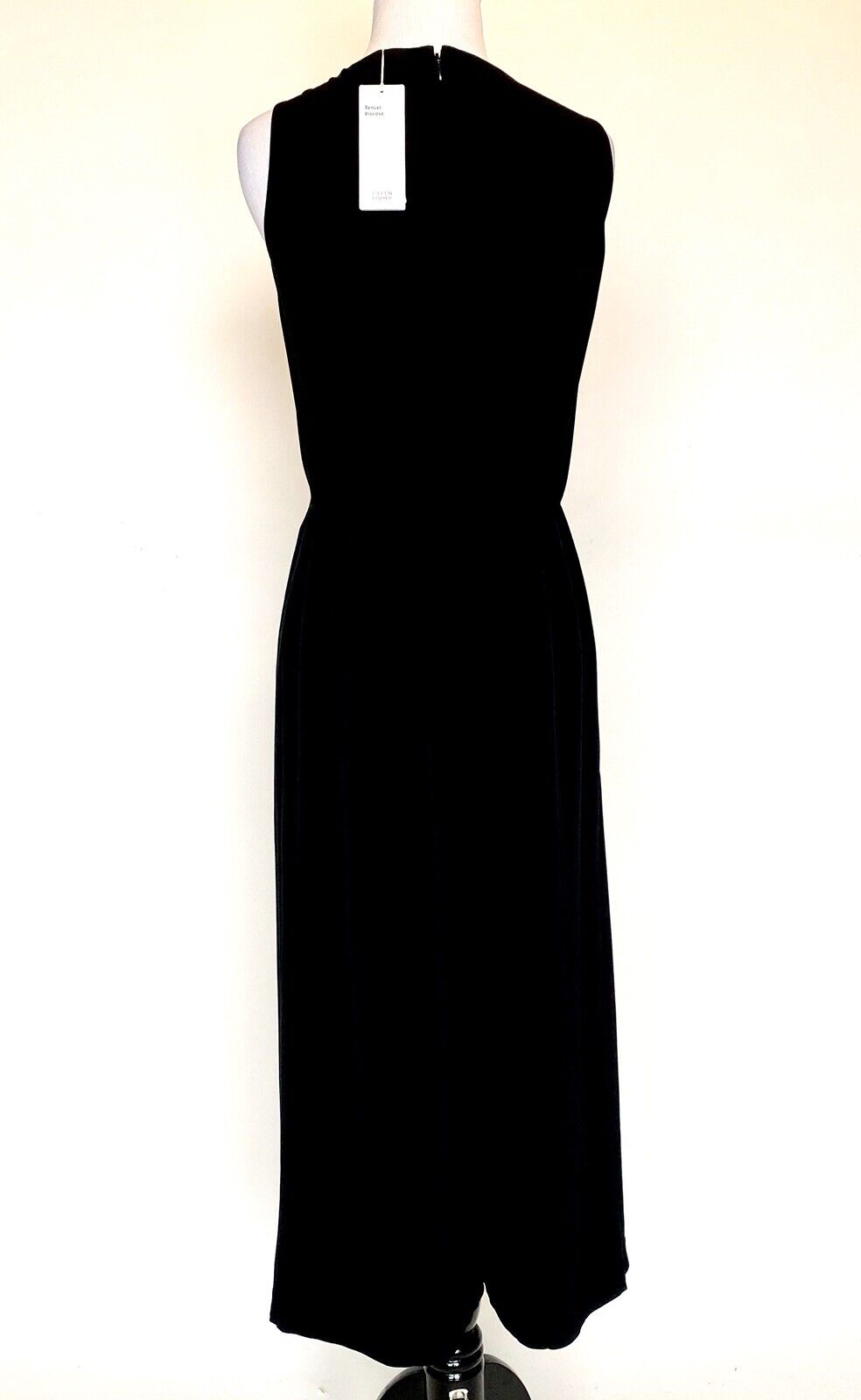 Eileen Fisher Black Wide Leg Wrap Crepe Jumpsuit Retail $348 Price $108 XS NWT