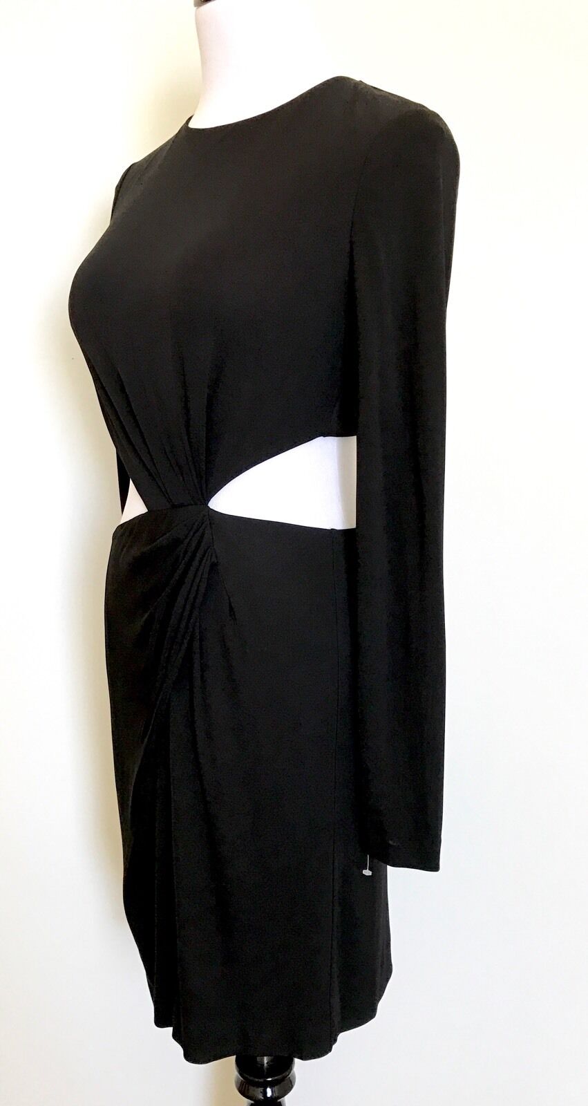 Rachel Zoe Black Shay Draped  Dress. CutoutsZip Back. Retail $345 Price $149 (6)