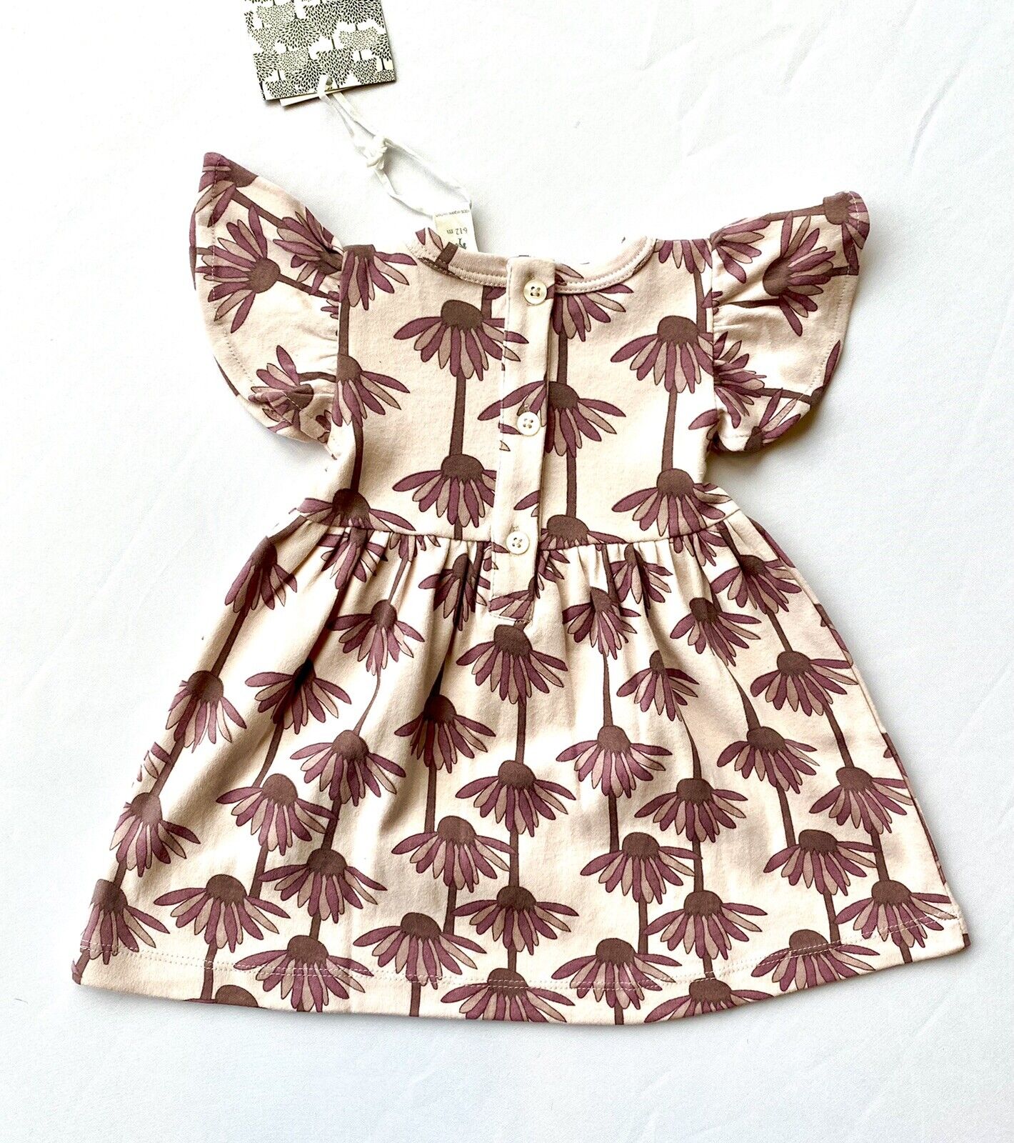 Kate Quinn 100% Organic Cotton Flutter Sleeve Dress Retail $46 Price $32 6-12 M