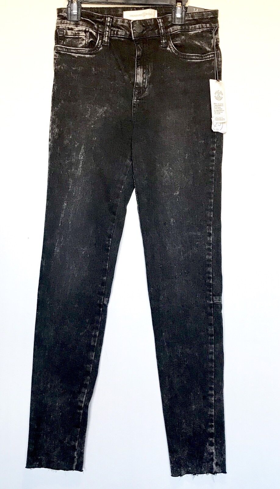 Treasure Bond Black Shadow Wash Zip Back Jeans Age 14 Retail $49 Price $22