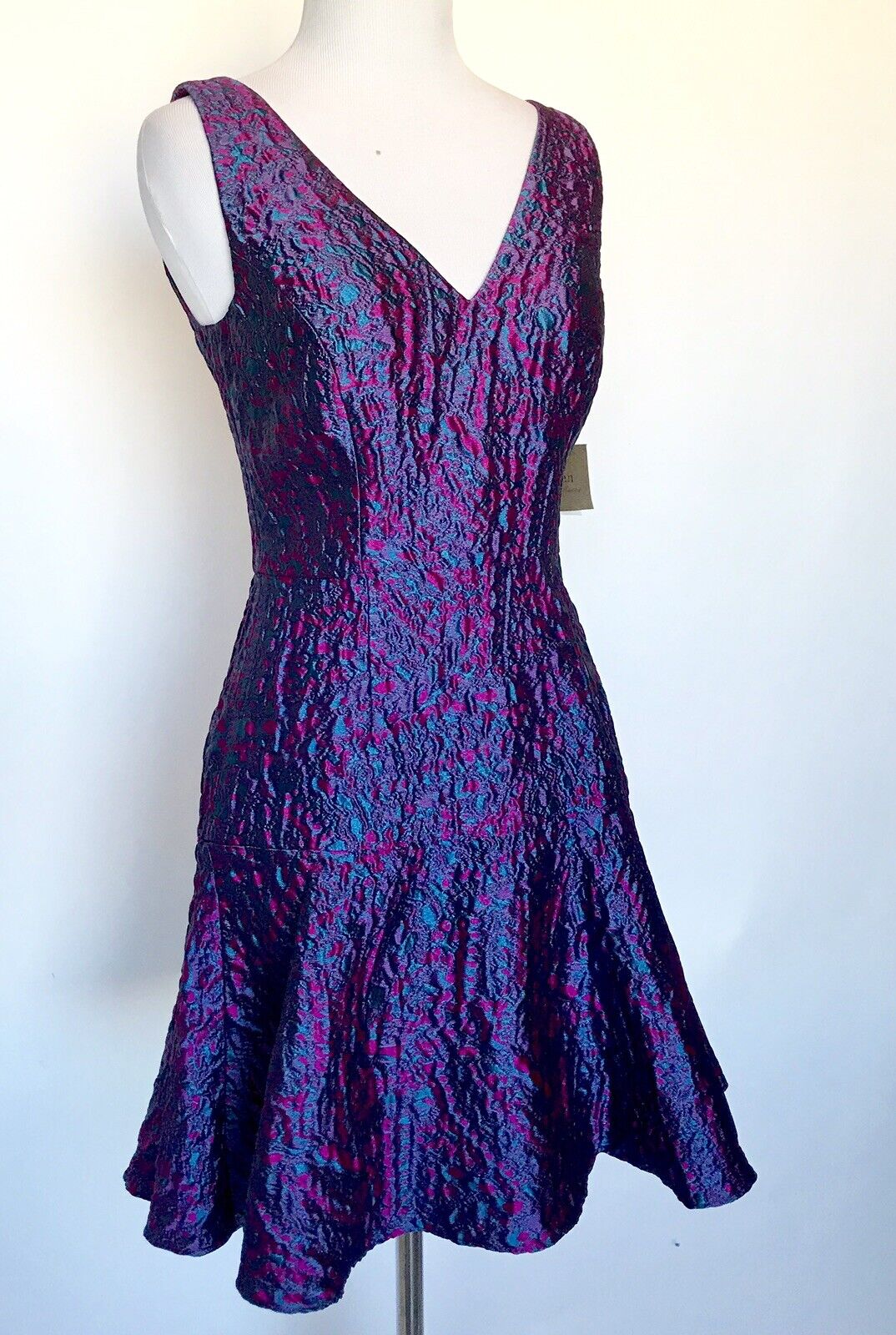 Aidan mattox Jaquard Cocktail Dress Purple Size 2 Retails $195 Price $$73
