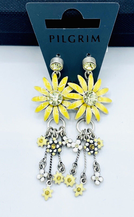Pilgrim Jewelry Swarovski Crystal Yellow Sterling silver Plated Earrings $14