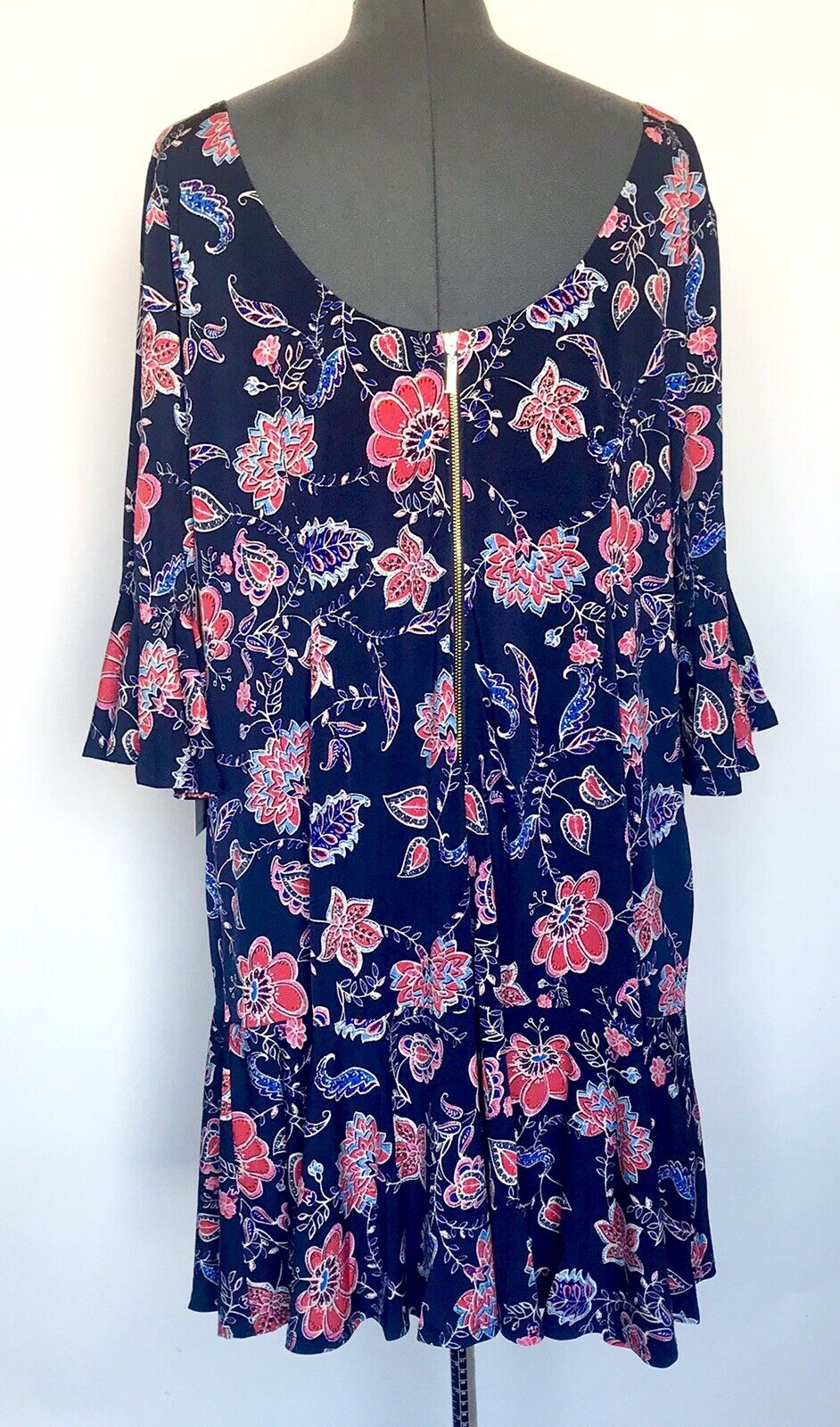 Eliza J Bell Sleeve Scoop Back Floral Dress Retail $128 Price $64 20W NWT