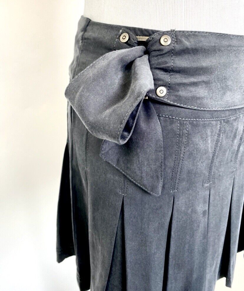 Free People Washed Black Tencel Mini Skirt Retail $78 Price $39 NWT Sz 0