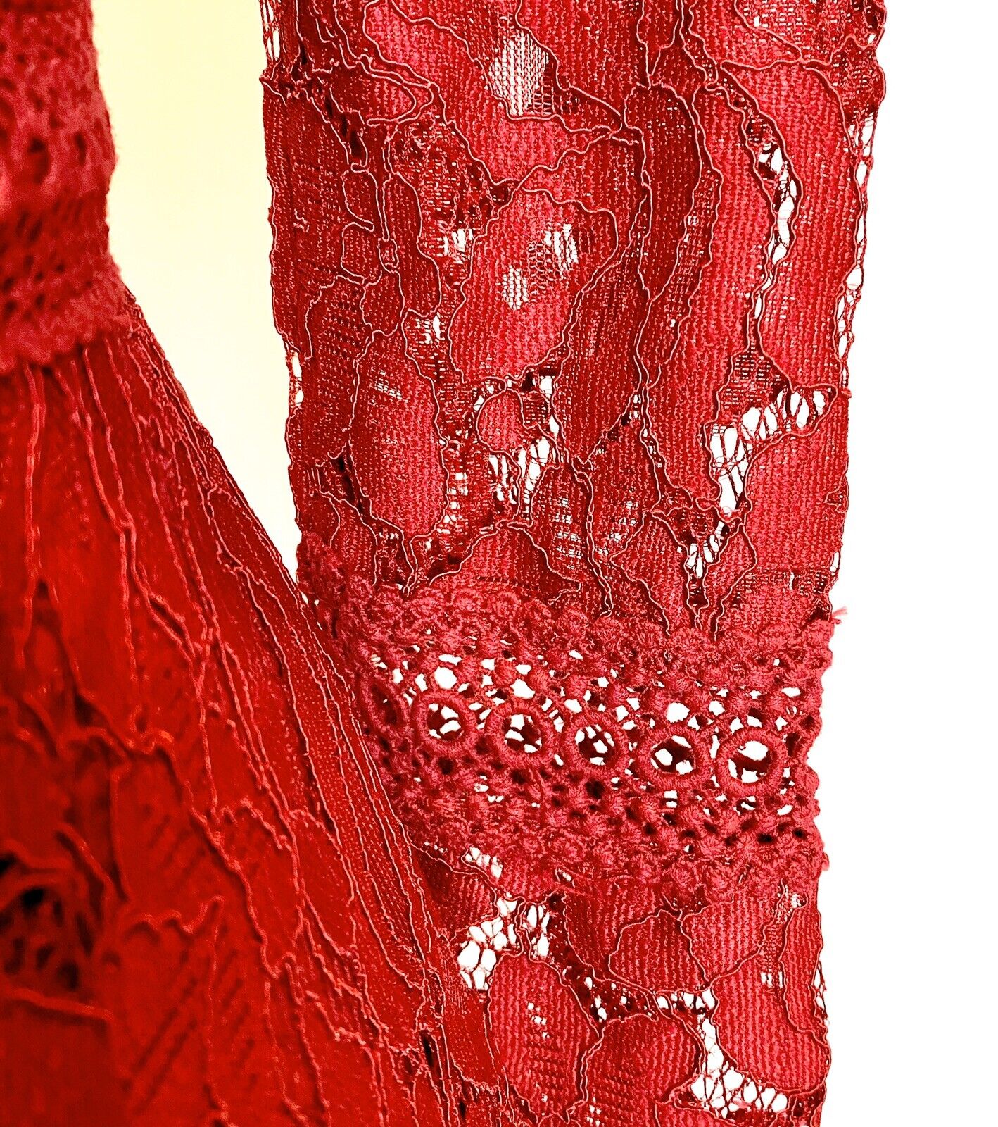 Nicholas Red Lace Crochet Edge Dress. Retails $495 Price $99 Size 0 NWT