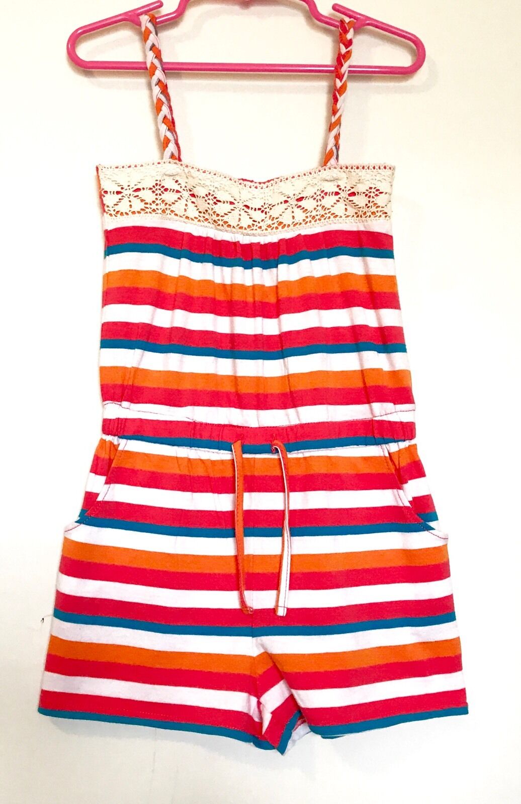 Tucker & Tate Girls Stripe Romper.NWT Retails $32 Price $15.50 Age 4