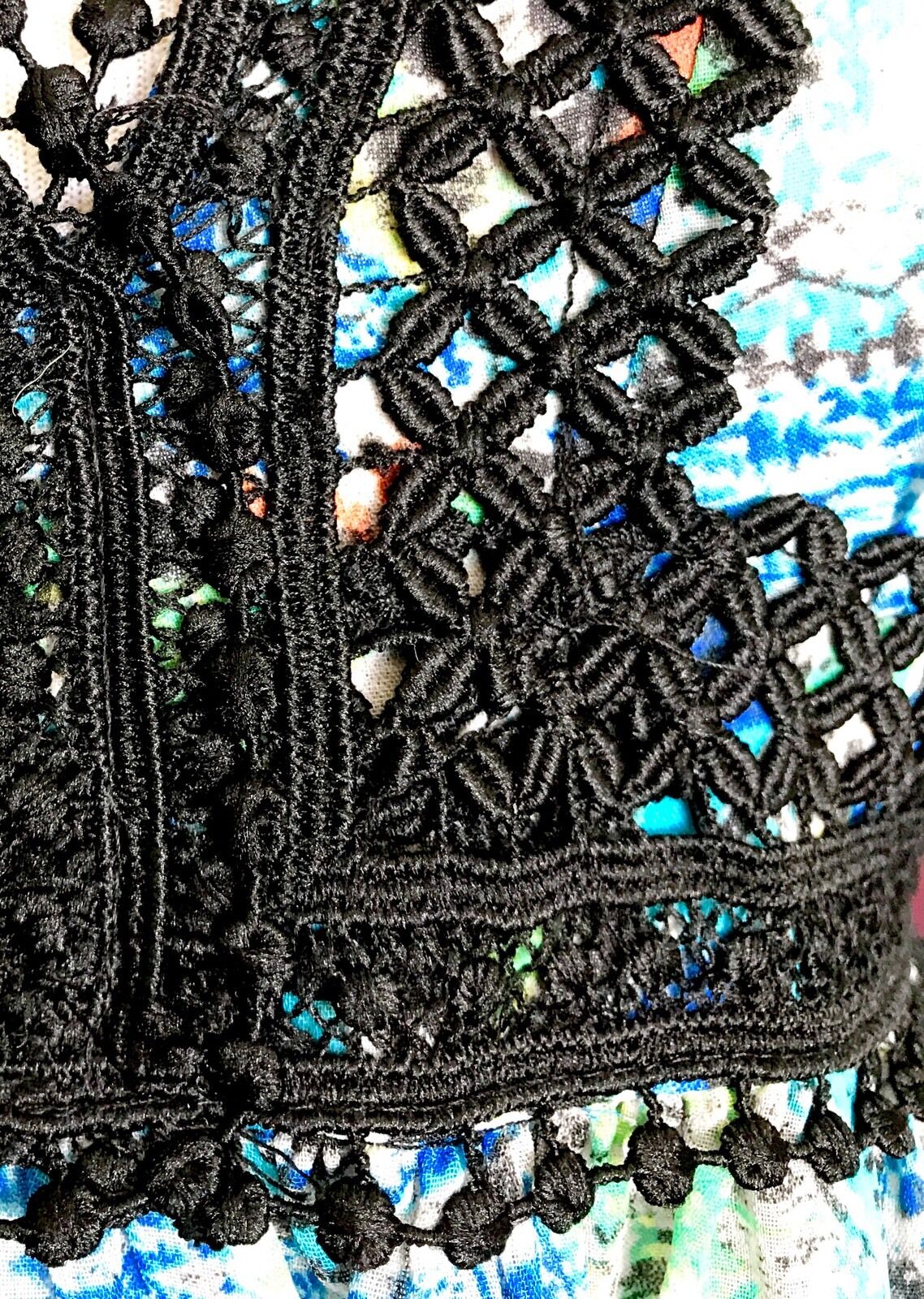 Betsey Johnson Crochet Trim Gypsy Dress Size 2 NWT Retail $138 Price $42