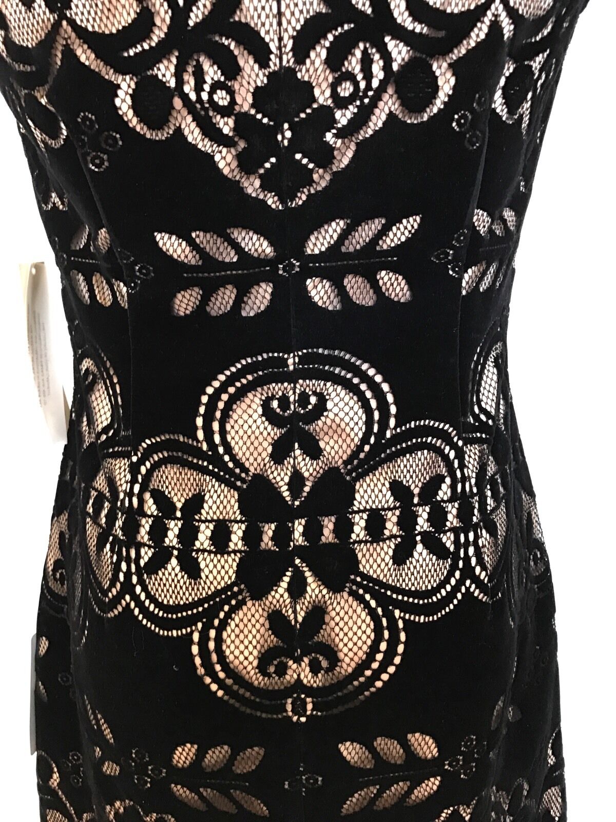 Eliza J Black Velvet & Lace Dress Nude Slip NWT Retails $138 Price $69 Size 6P