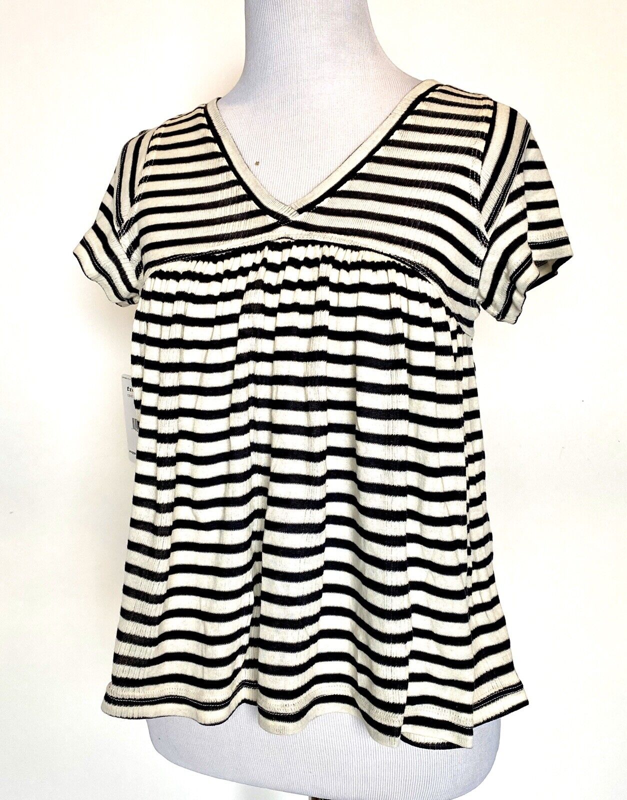 Free People JoJo Striped Stretch Swing Top Retail $68 Price $22 NWT Size XS