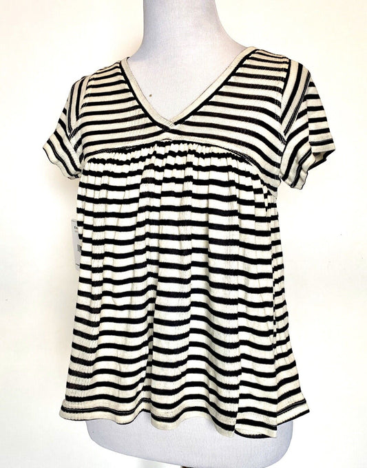 Free People JoJo Striped Stretch Swing Top Retail $68 Price $22 NWT Size XS