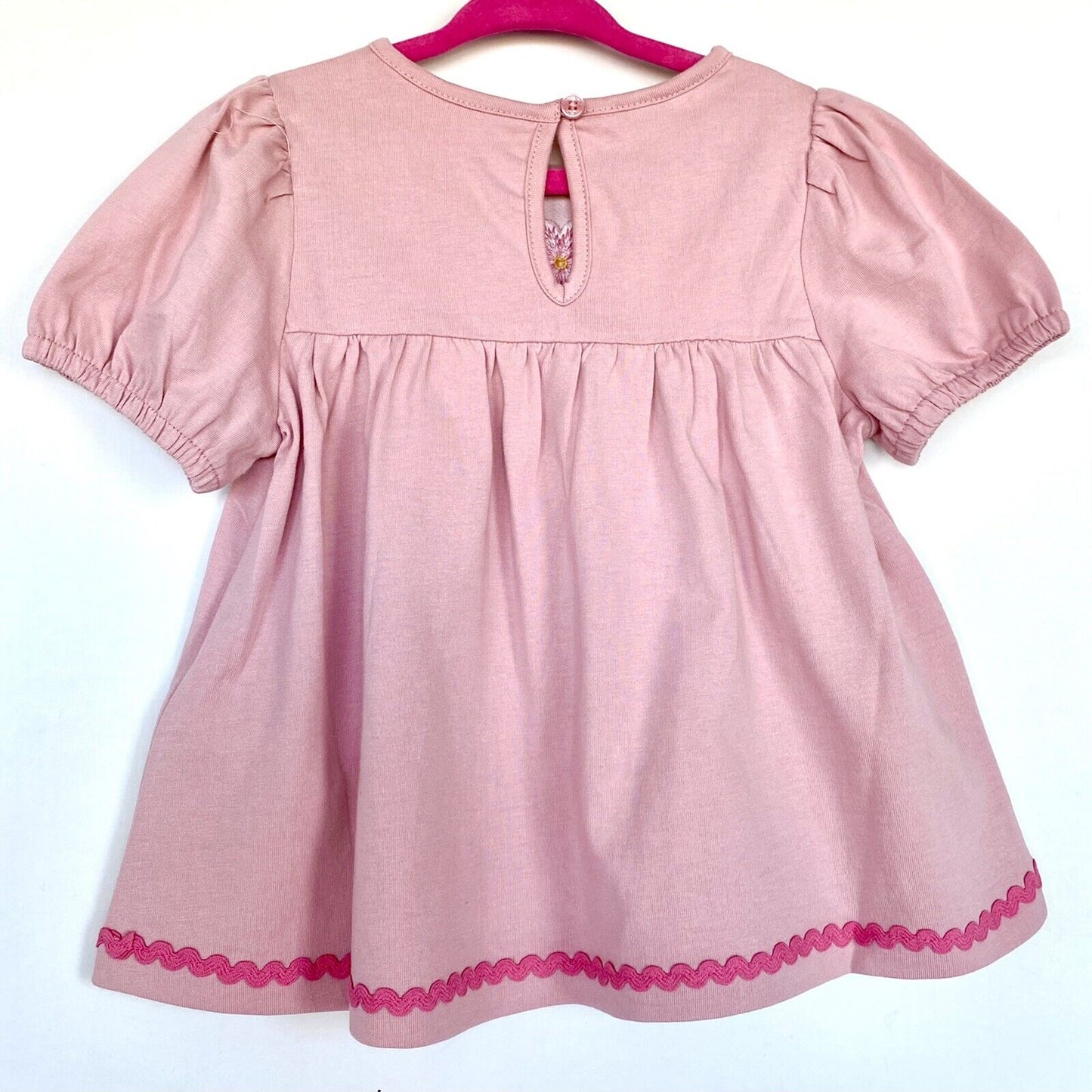 Monsoon London Pink Girls Appliqué Embroidery Top 3-4 Y  Price $25