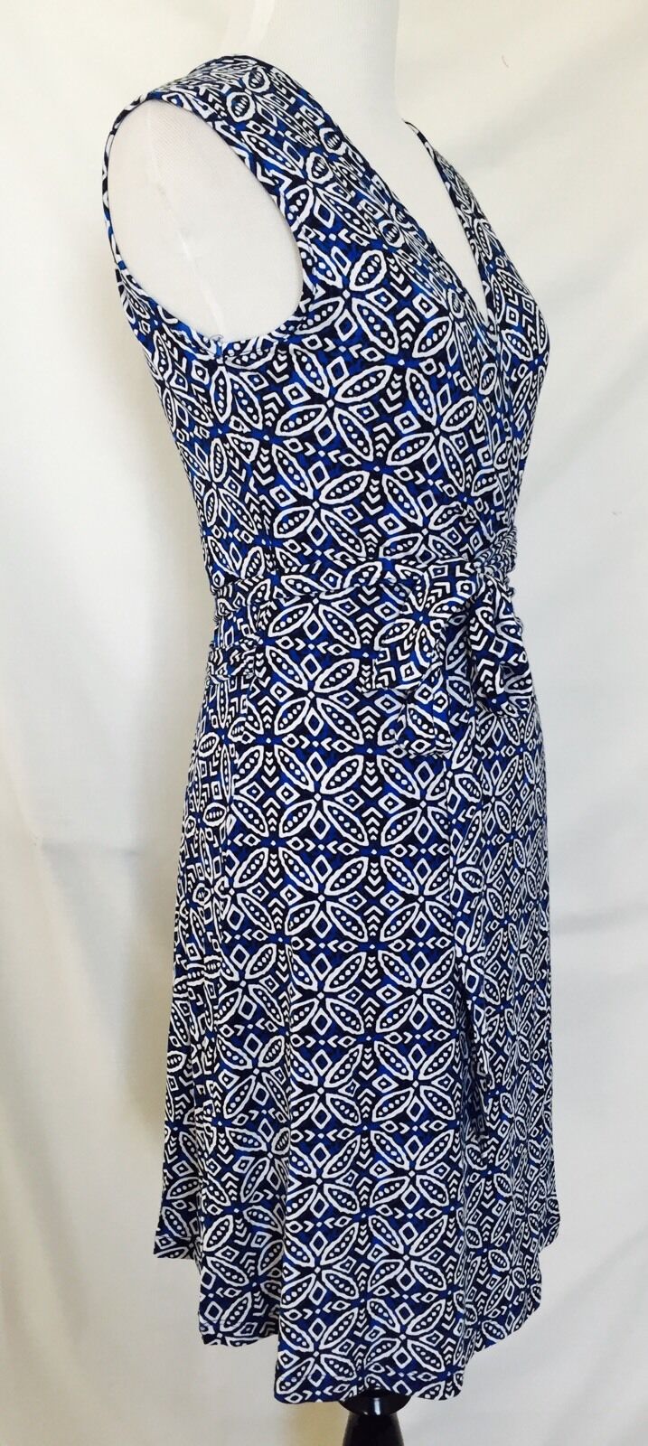 Tart Collections Wrap Dress Blue Black  & White Print NWT Retails $127 Price $44