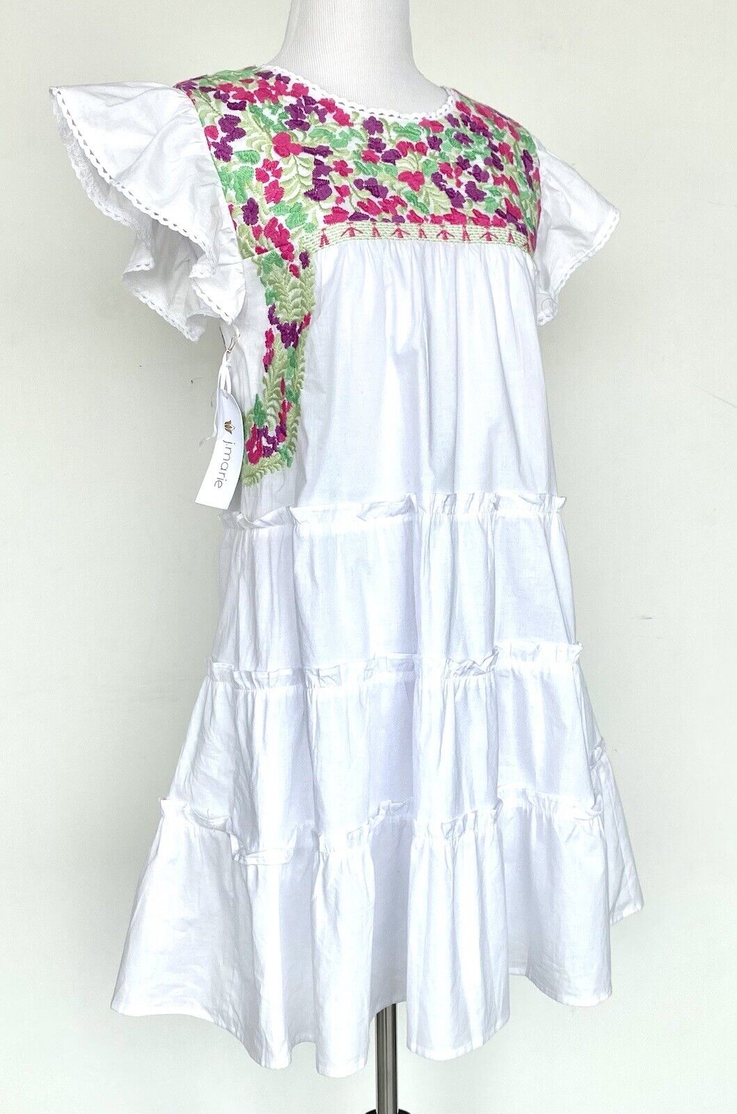 NWT J Marie embroidered Tiered Maria Dress size XSmall Retail $124 Price $72