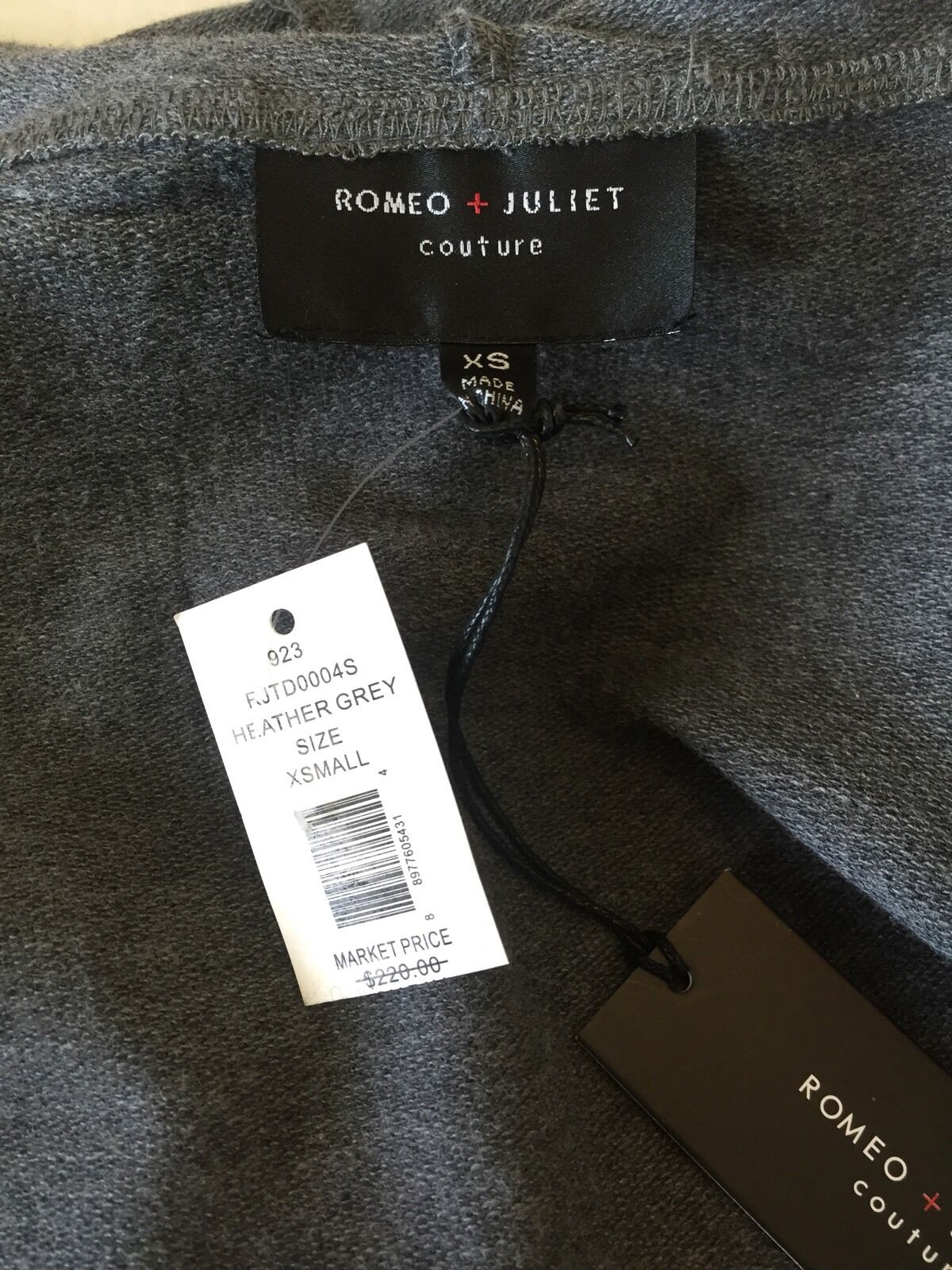 Romeo And Juliet Couture Gray Hoodied Jacket. NWT Retails $220 Price $68 XS