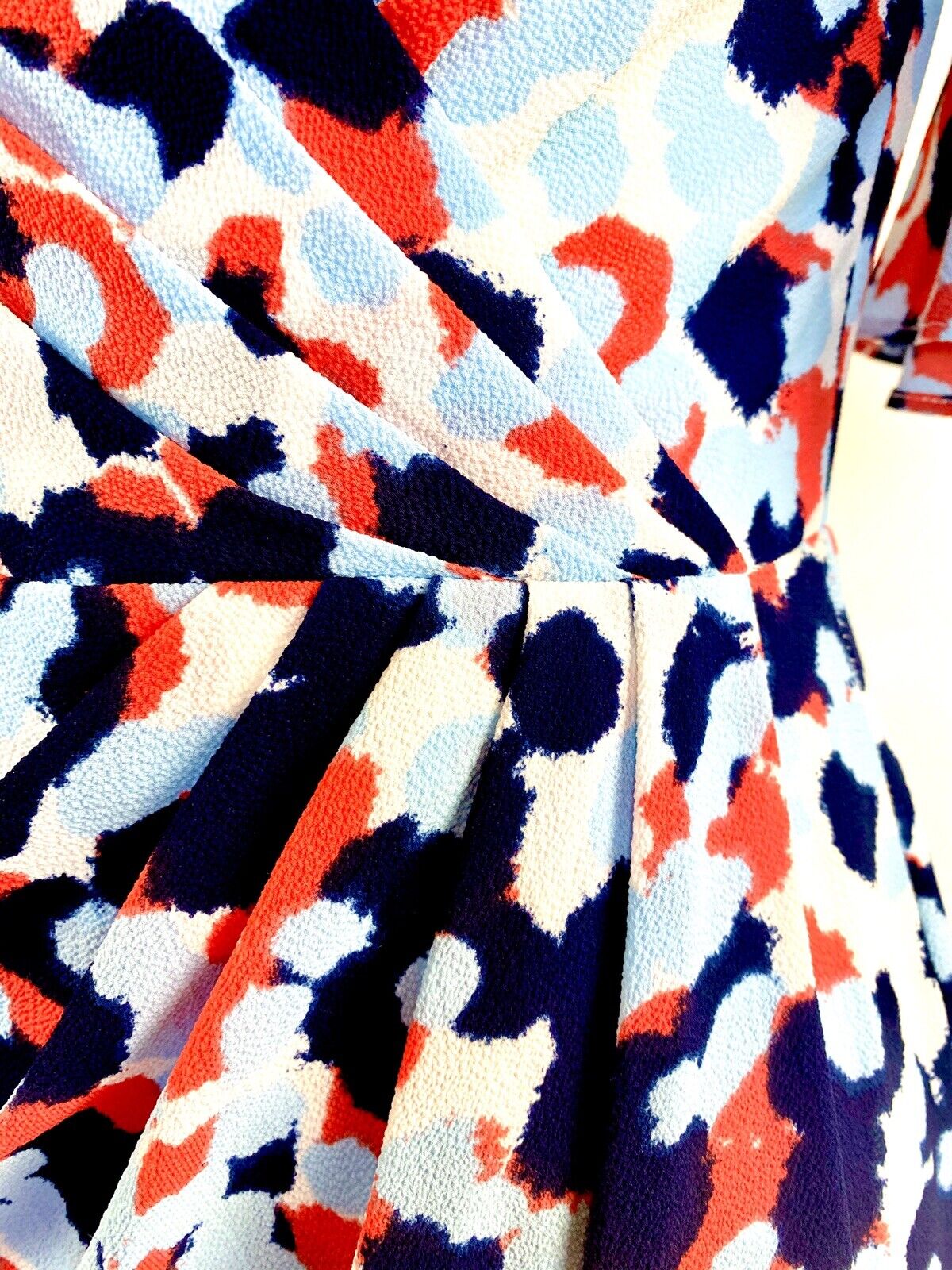 Maggy London Wrap Sheath Dress NWT Retail $128 Price $69 Size 0 Coral White Blue