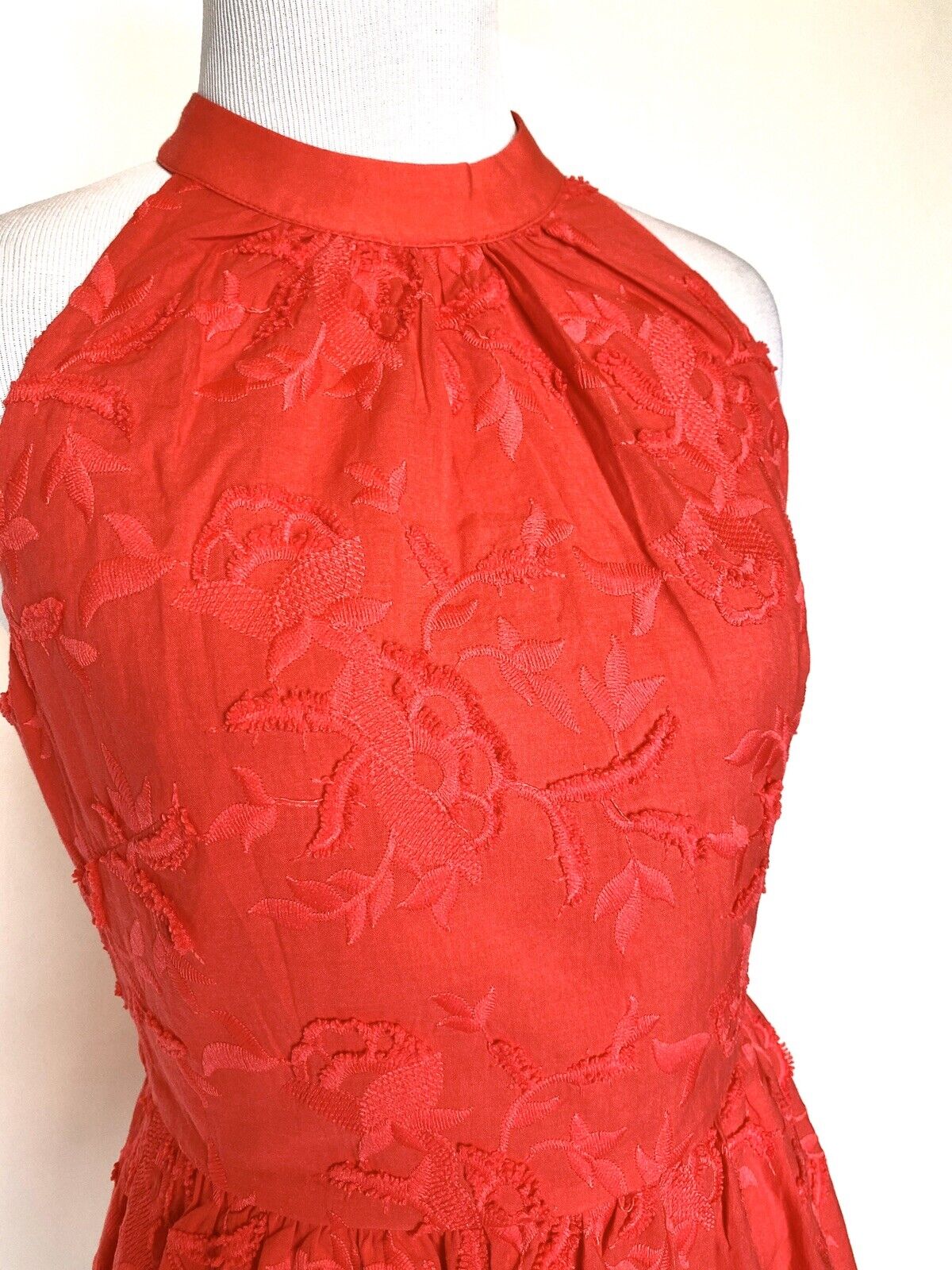 Ted Baker Halterneck Frill Embroidered Dress 1 (US 0-2)Retail $349 Price $115