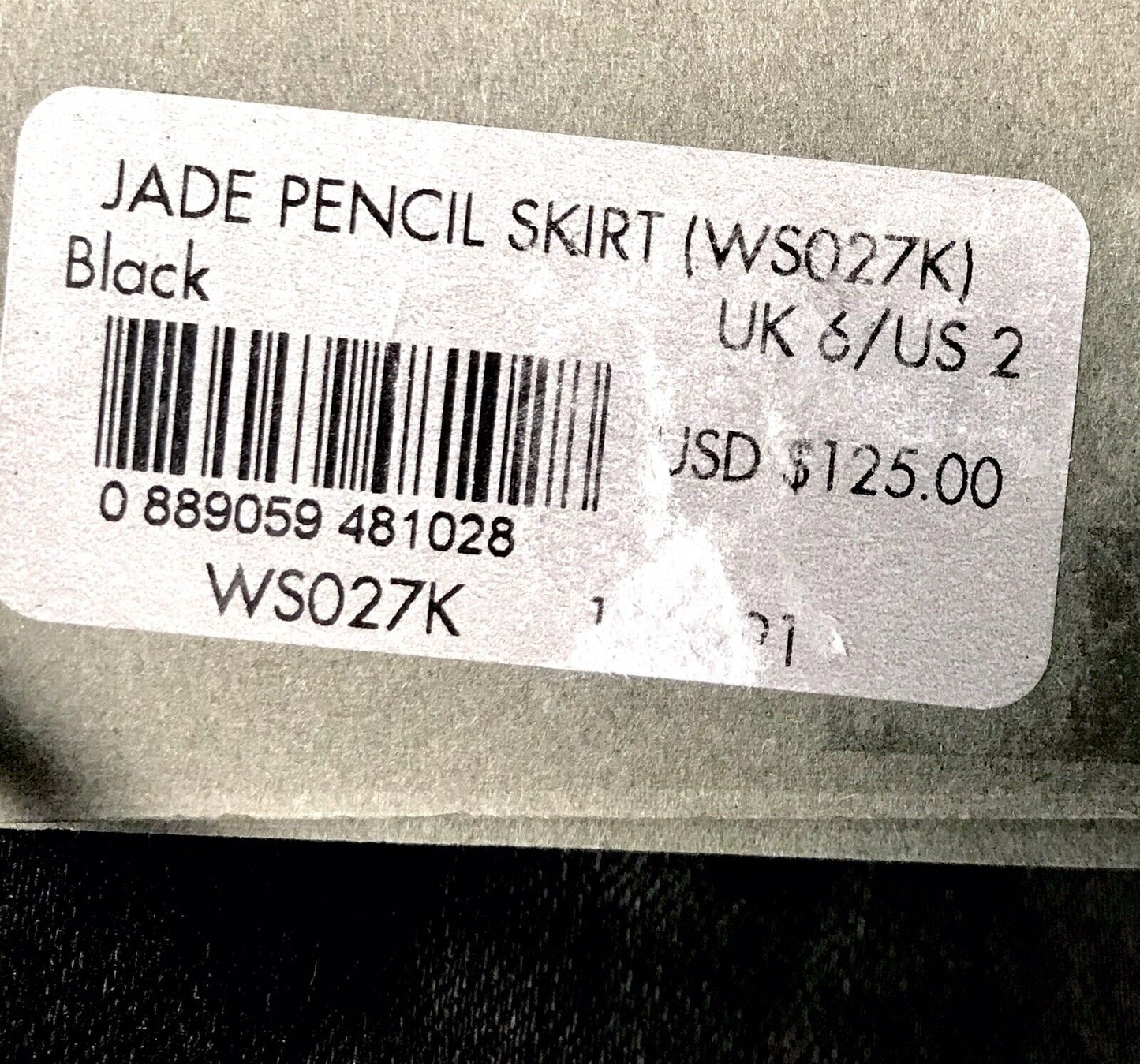 AllSaints Black Jade ZIP Pencil Skirt NWT Size 2 Retails $125 Price $69 NWT