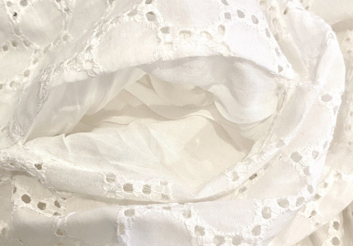 Olivaceous Ivory White Eyelet Embroidered Dress S Retails $98 Price $68