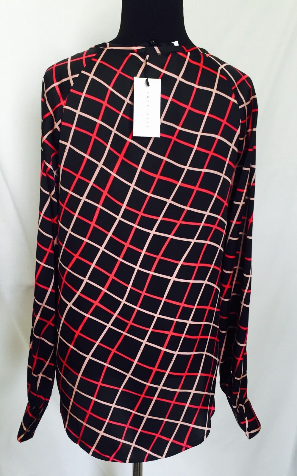 Sanctuary Women's Silky Blouse. Black Red Pink. NWT Retail $79 Price $24 XS