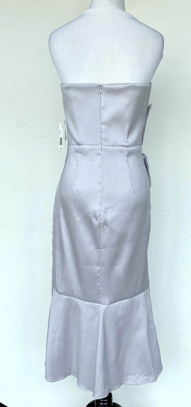 Kay Unger Bead Flower Grey Cocktail Dress Size 2 Retail $268 Price $78 NWT