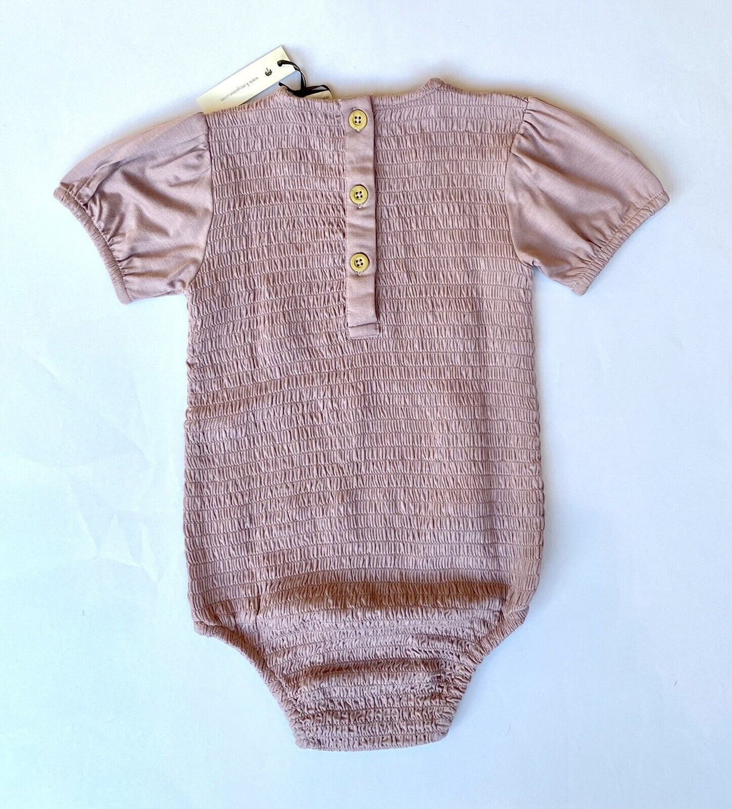 Kate Quinn Soft Modal Smocked Bodysuit Retail $36Price $26 18-24M Rose