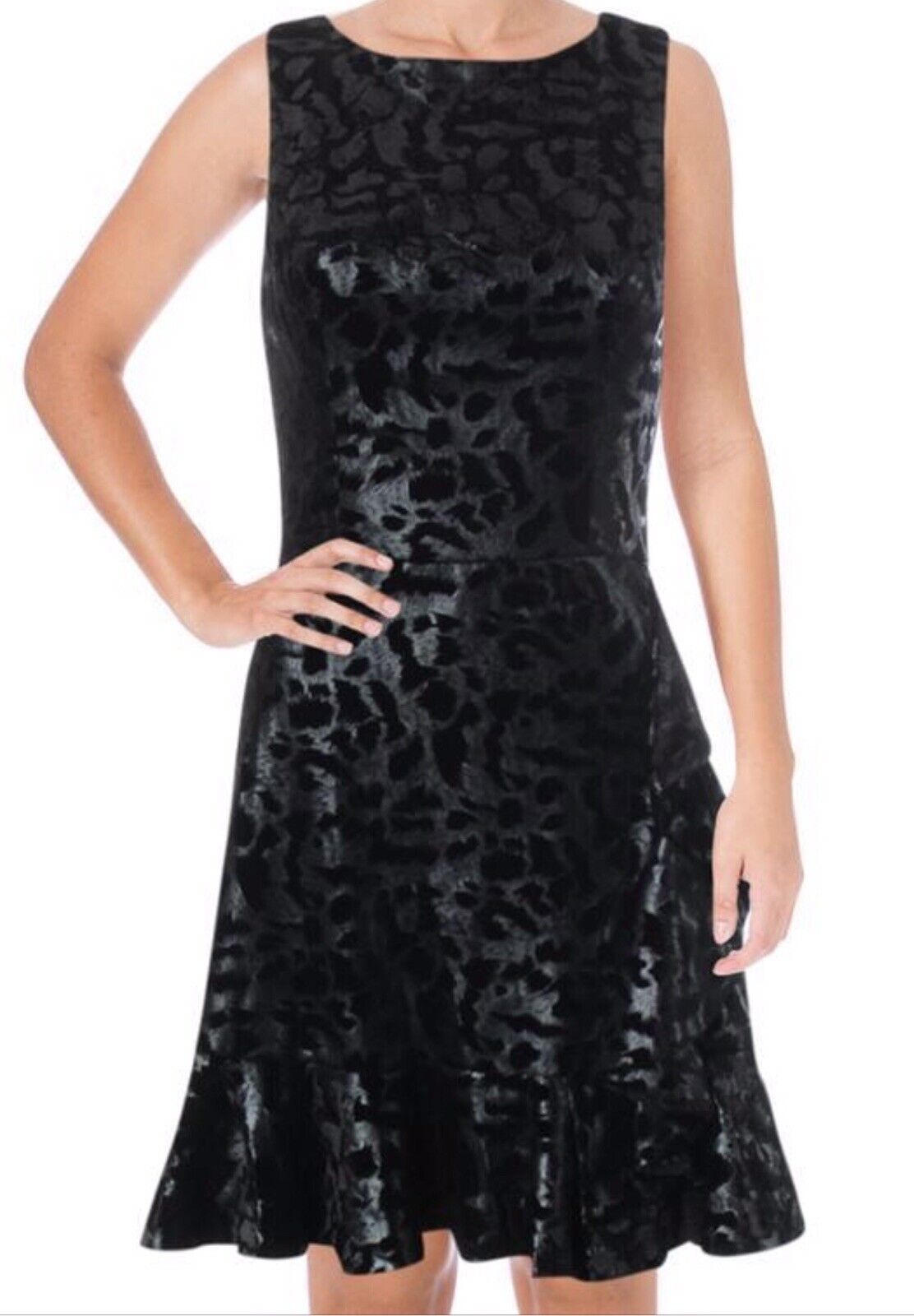 Aqua NWT Dress Black Velvet Ruffle Skirt Stretch Dress XS Retail $88 Price $42