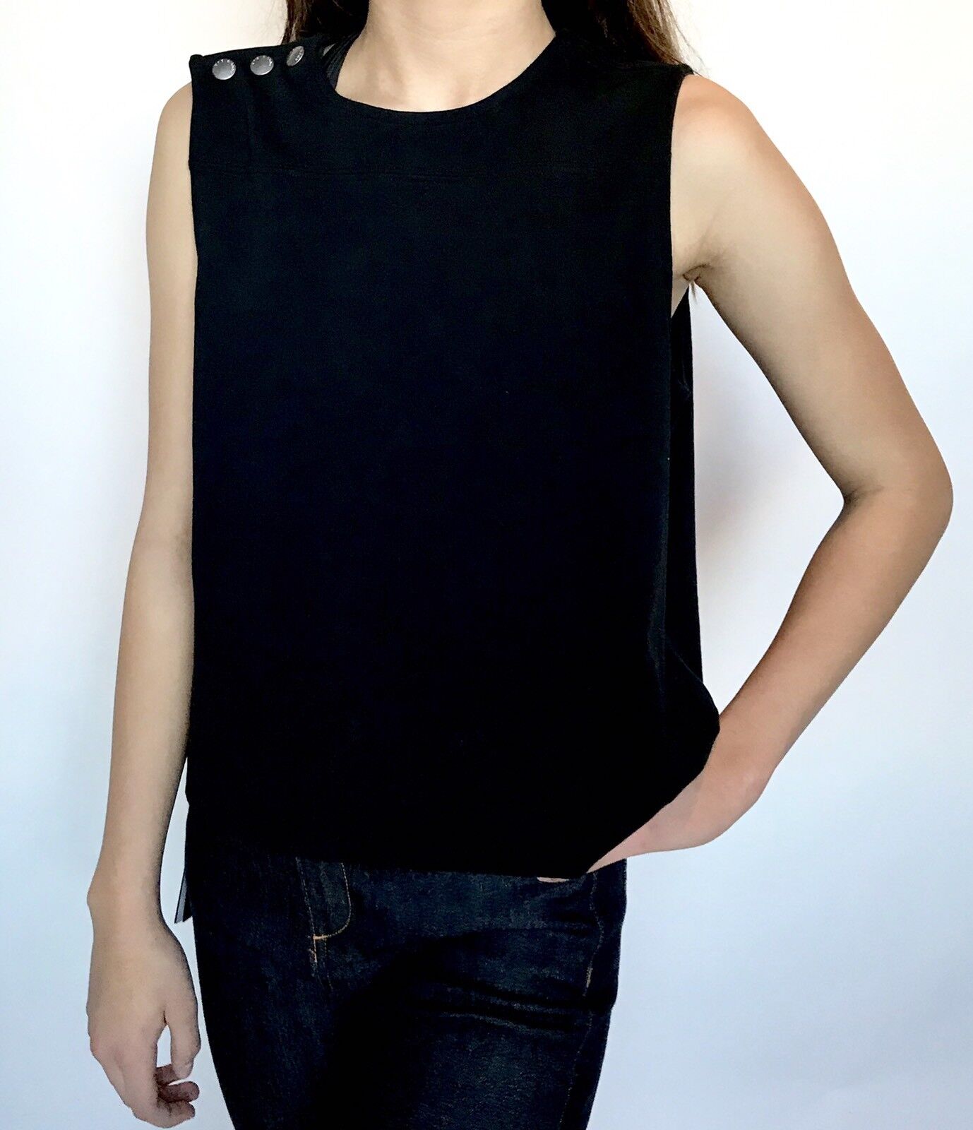 Rag And Bone Black Brit Crop Top. Size M Retail $150 Price $69 NWT