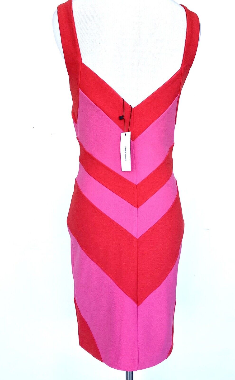 Karen Millen Striped Zip Through cocktail dress Size US 4 Retail $248 Price $149
