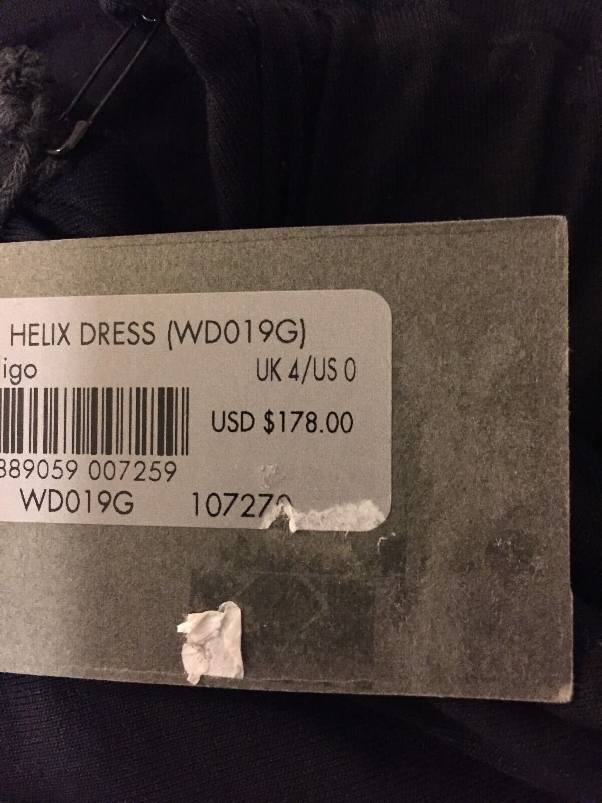 AllSaints Helix Indigo Draped Dress. NWT Size 2 Retails $178 Price $79