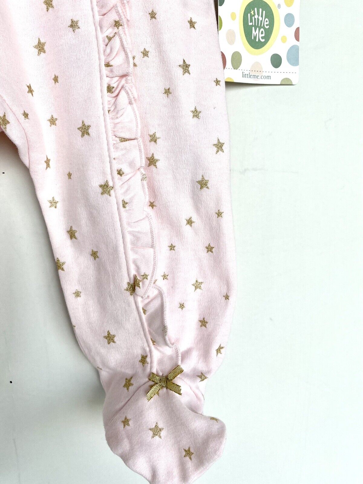 Little Me 2 Piece Bodysuit With Hat Pink Sparkle Stars 9 Months NWT Price $16