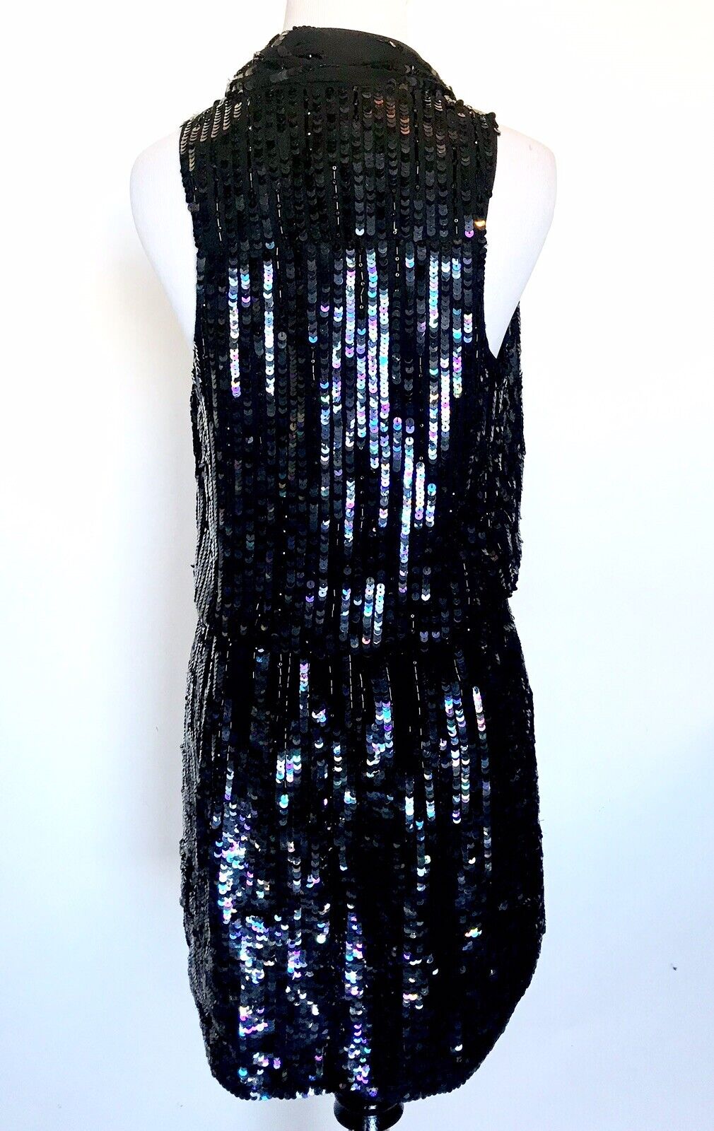 Parker Black Prom Party Sequined Cocktail Dress XS Retails 495 Price $128 NWT