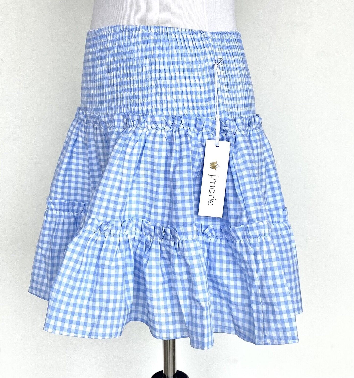 J Marie The Juniper Skort size S Retail $70 Price $49 NWT smocked Linen gingham