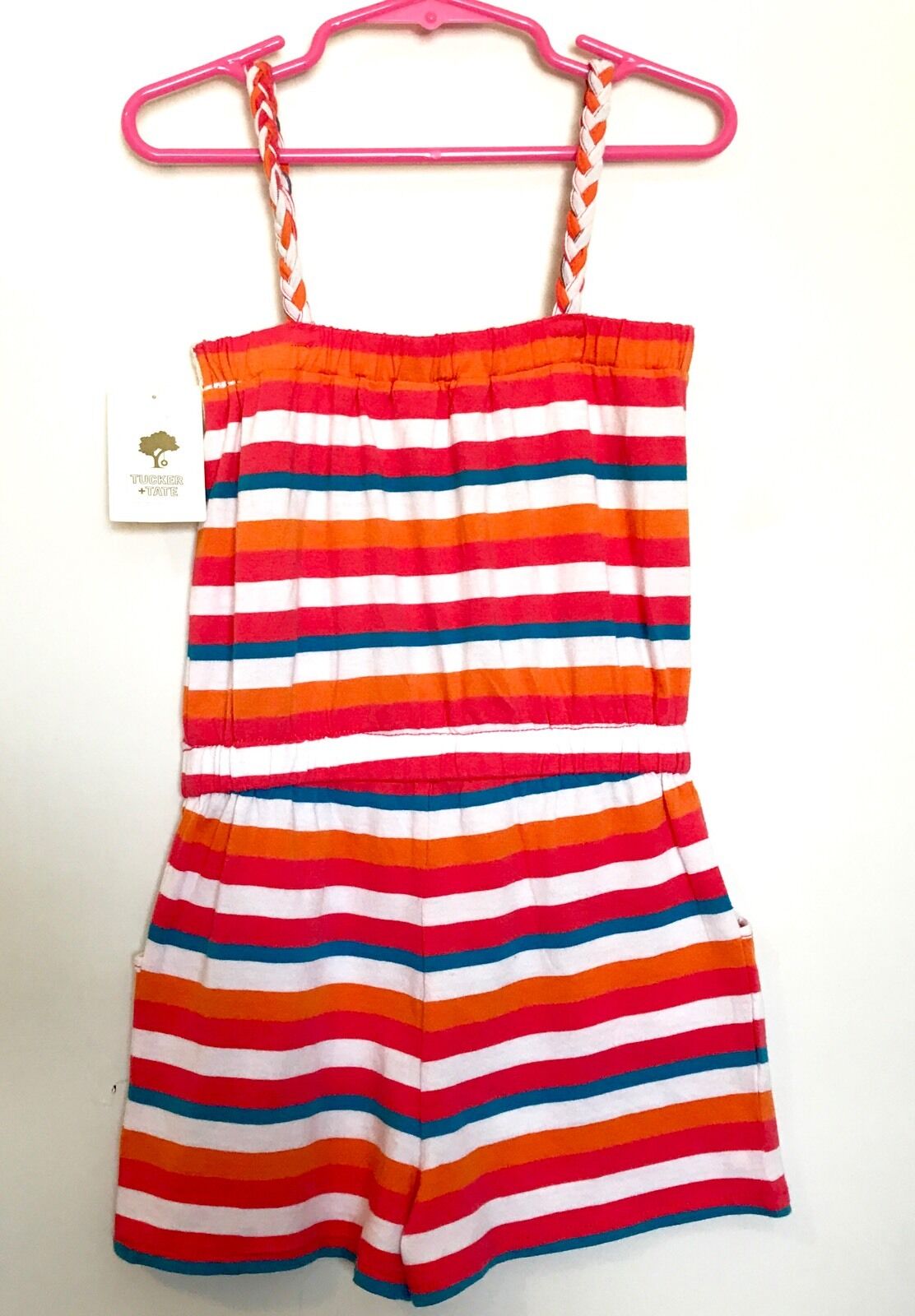 Tucker & Tate Girls Stripe Romper.NWT Retails $32 Price $15.50 Age 4