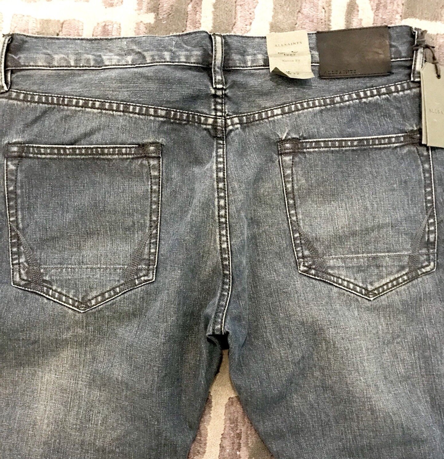 AllSaints Iggy Narrow Fit Indigo Blue Jeans . Retail $178 Price $79 W32 NWT