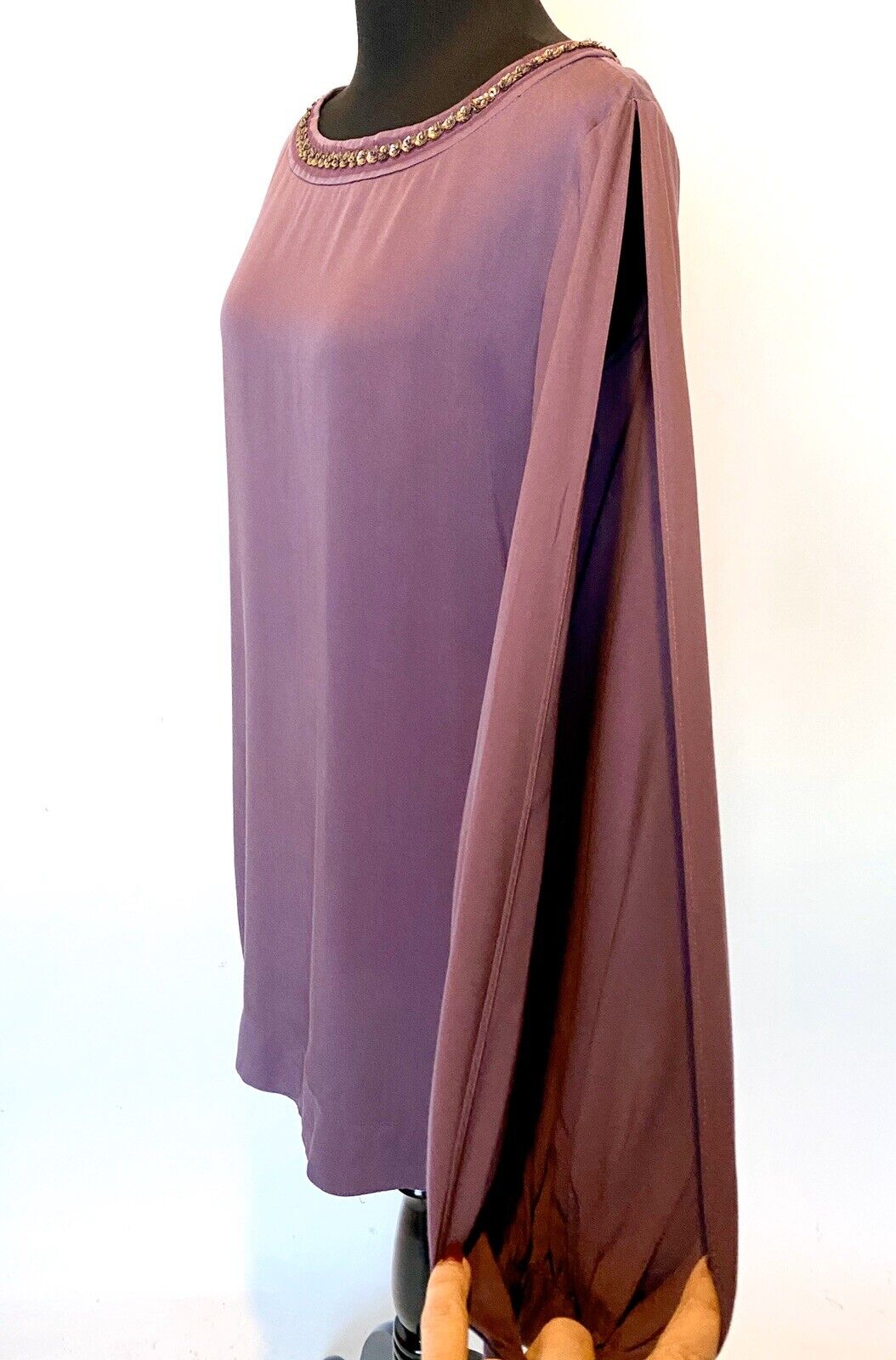Elizabeth And James Purple Sequin Neck Tunic Dress. Retails $395 Price 88 XS NWT