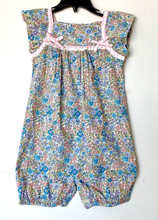 Monsoon London Ditzy Print Gingham Trim Romper 12-18 M Price $32.50