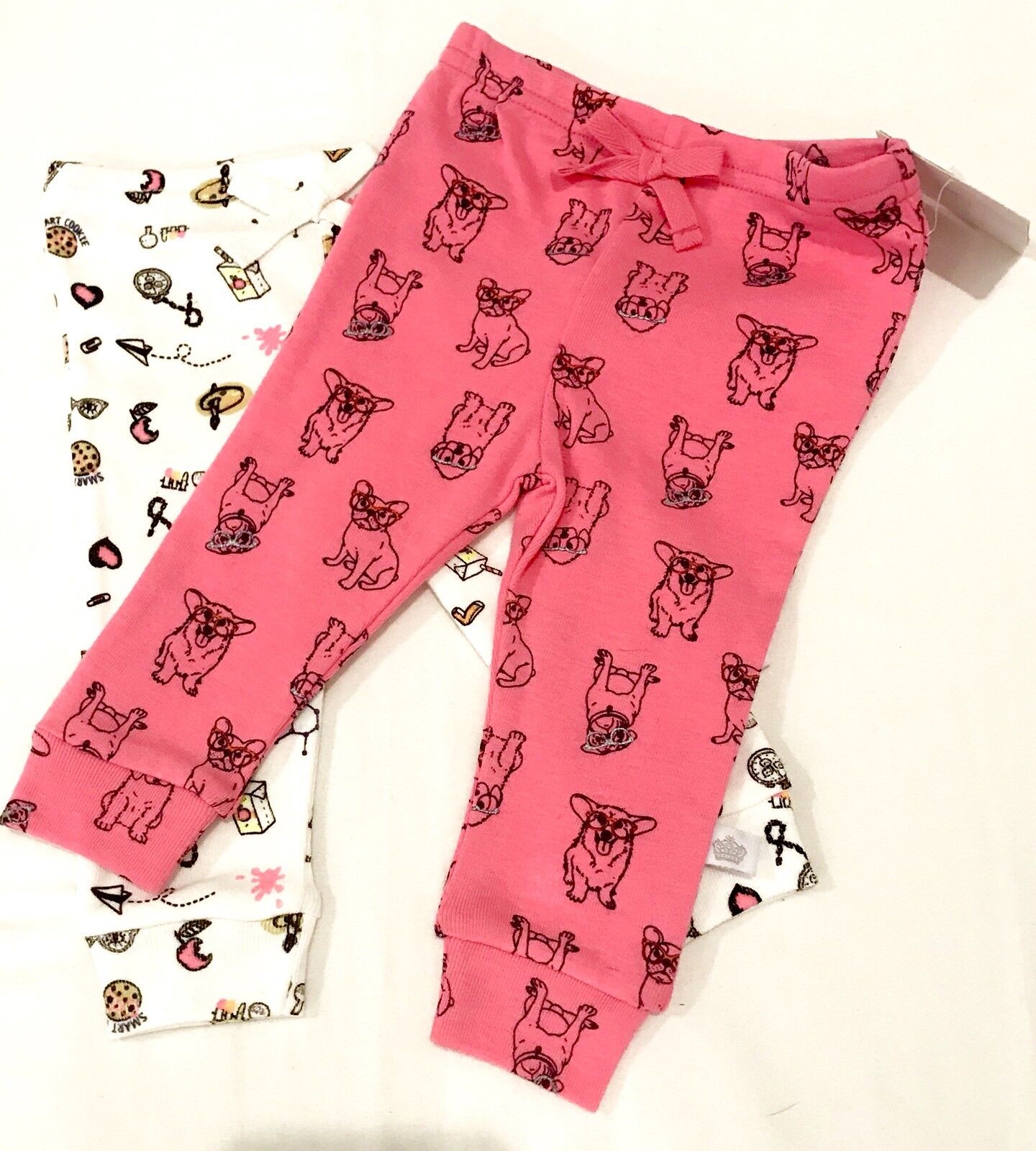 Rosie Pope 2 Set Baby Girl Puppy Leggings  Size 3-6 Months. NWT Price $12