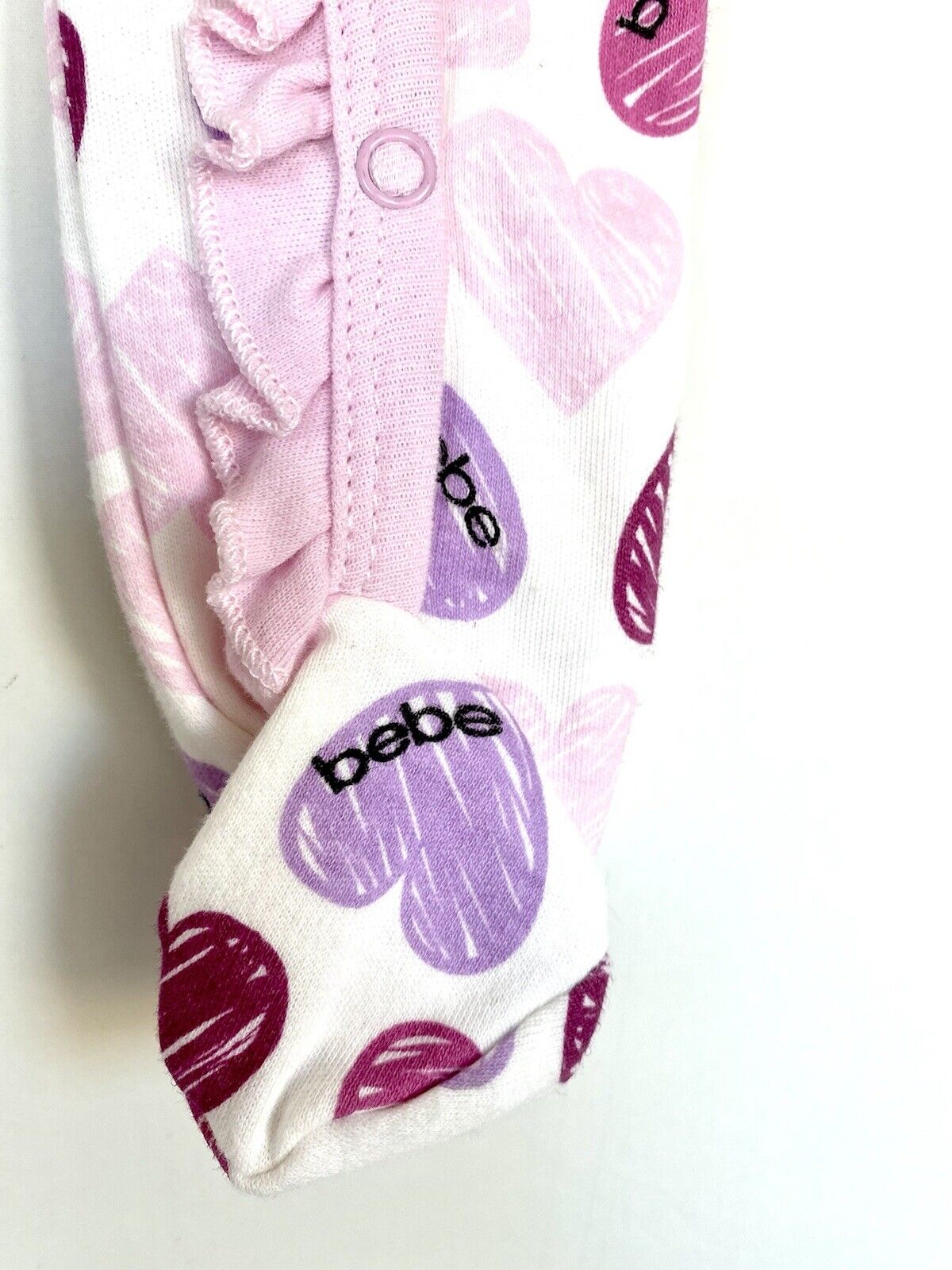 Bebe baby Ruffle Footie and headband heart 3-6 month Retail $29.50 price $19.50