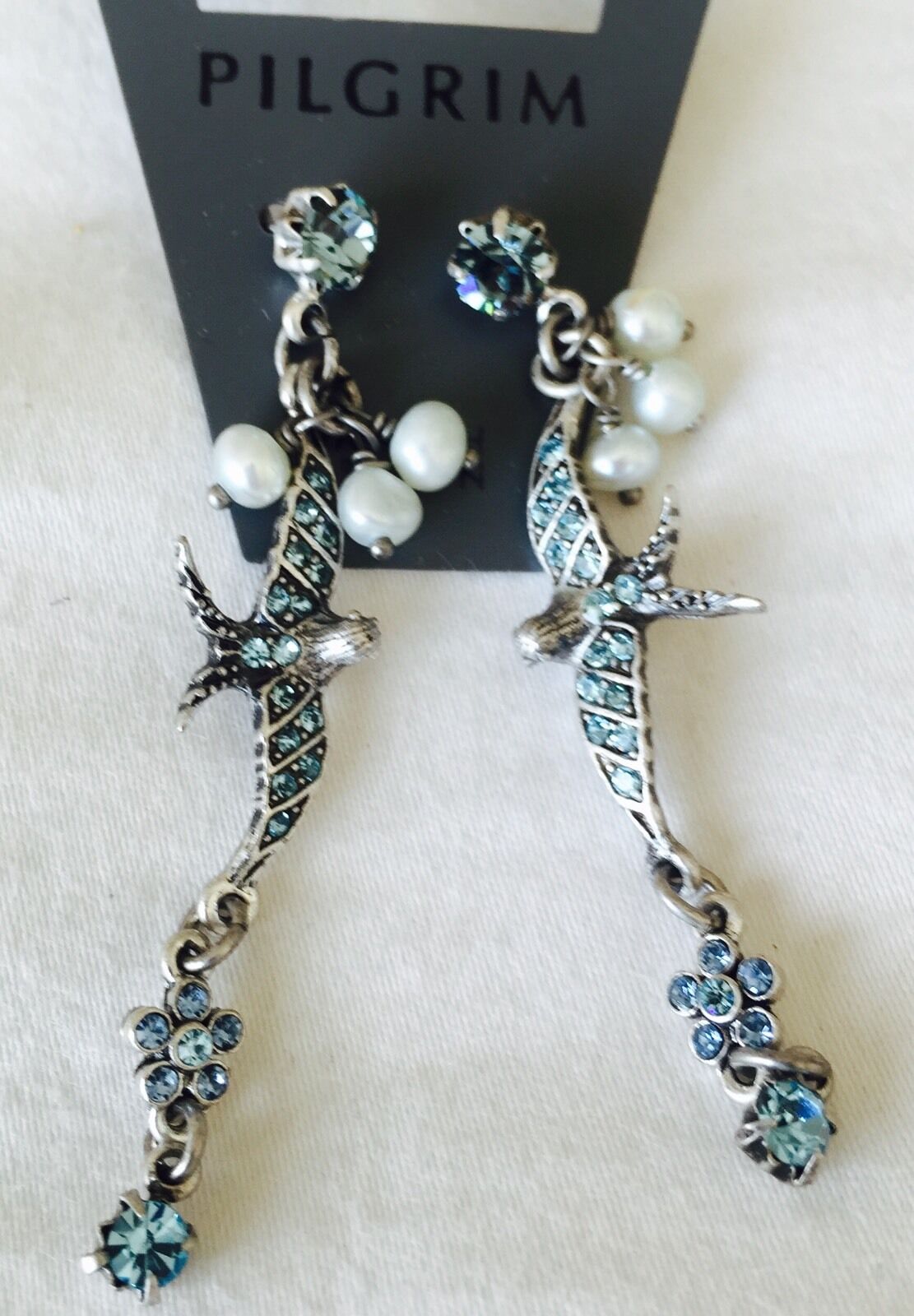 Pilgrim Jewelry Swarovski Crystal and Freshwater Pearl Earrings NWT $13.50