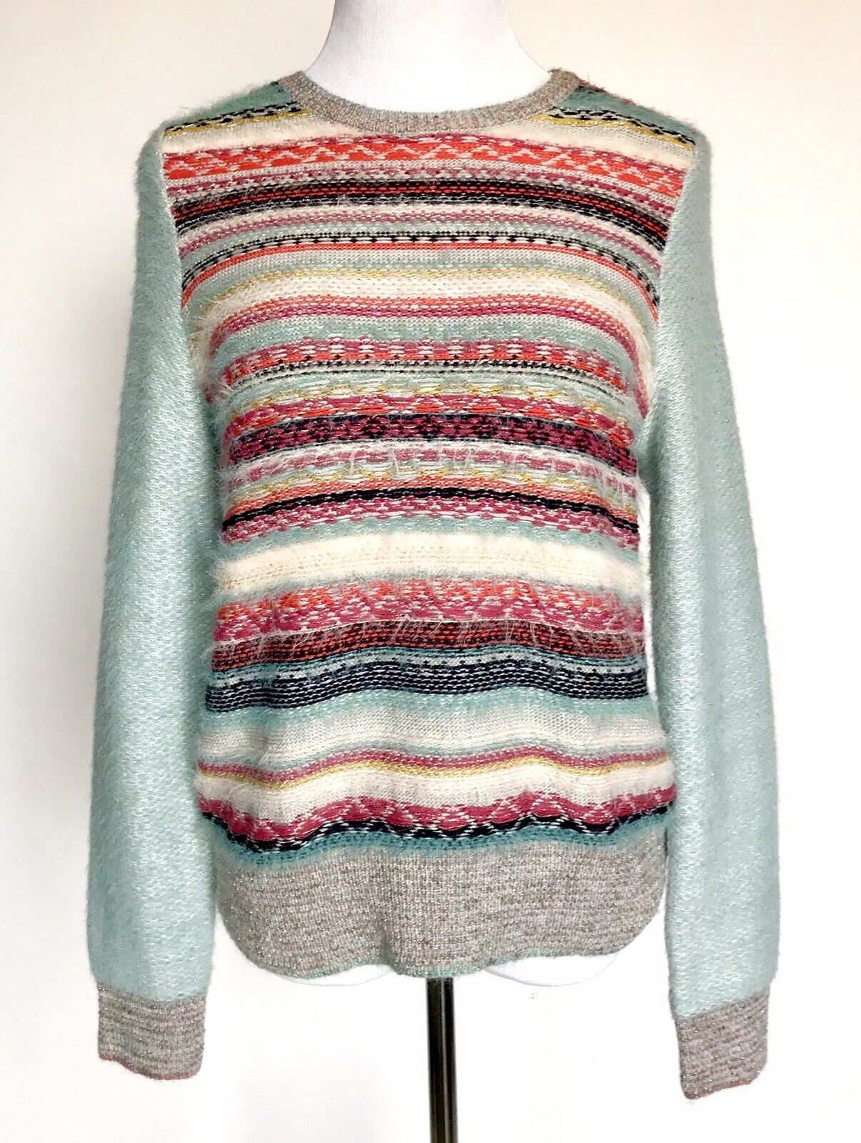 anthropologie knitted knotted Stripe sweater. Retail $148 Price $69 Size M NWT