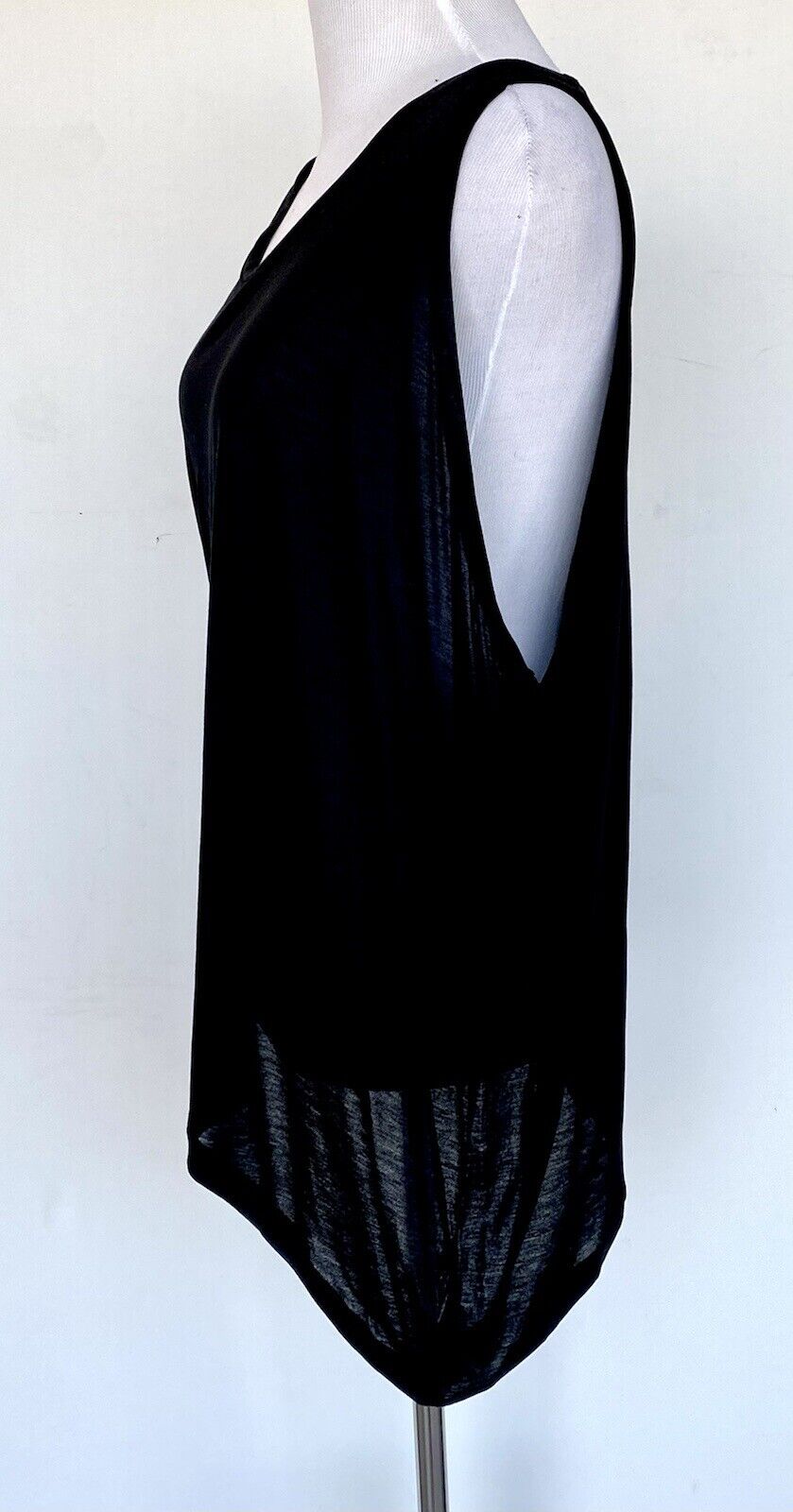 AllSaints Black Loft Mod Vest Tee Retails $65 Price $49 Size S Asymmetrical