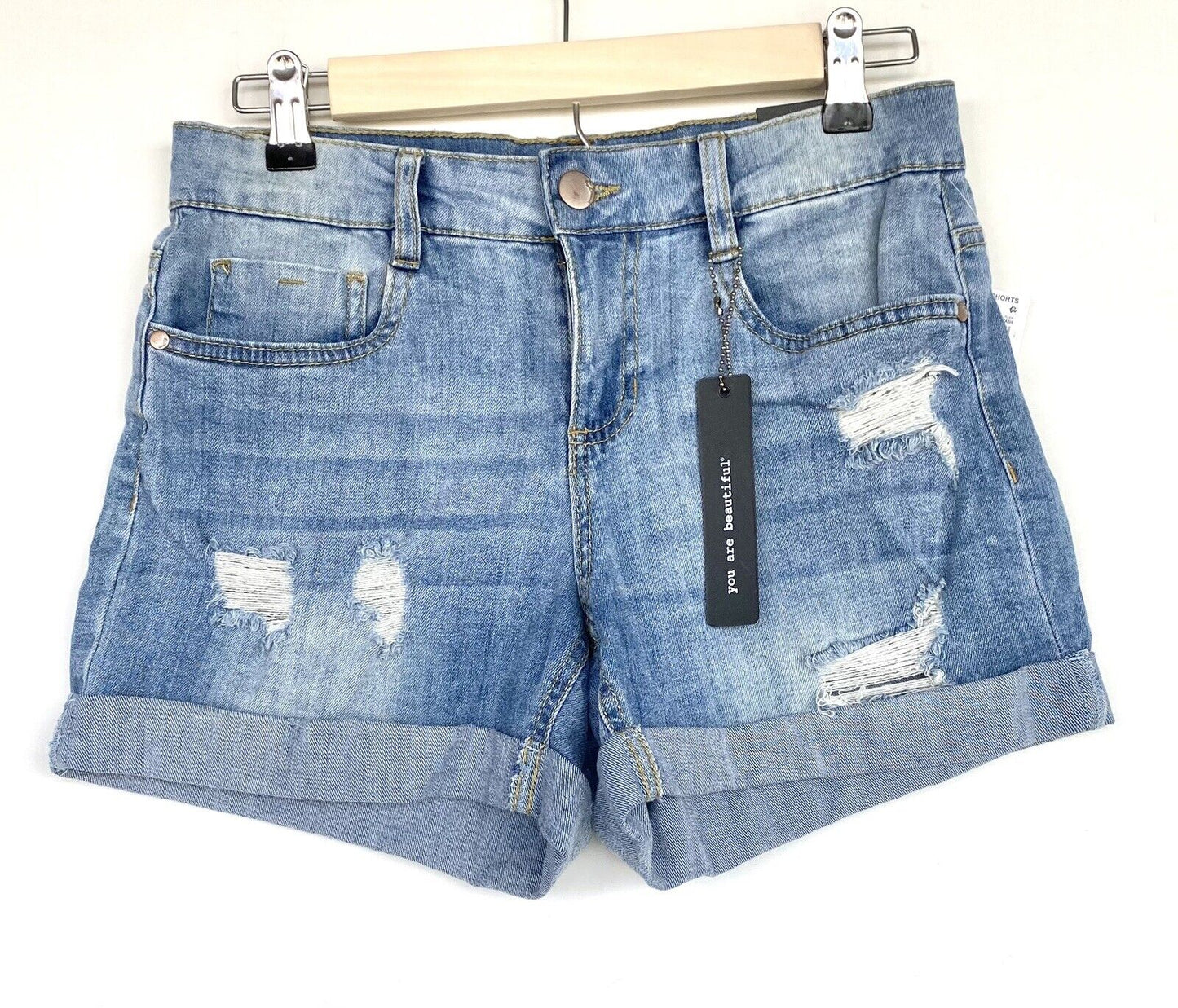 Dollhouse cut off rolled cuff shorts $39 Size 25 Distressed NWT