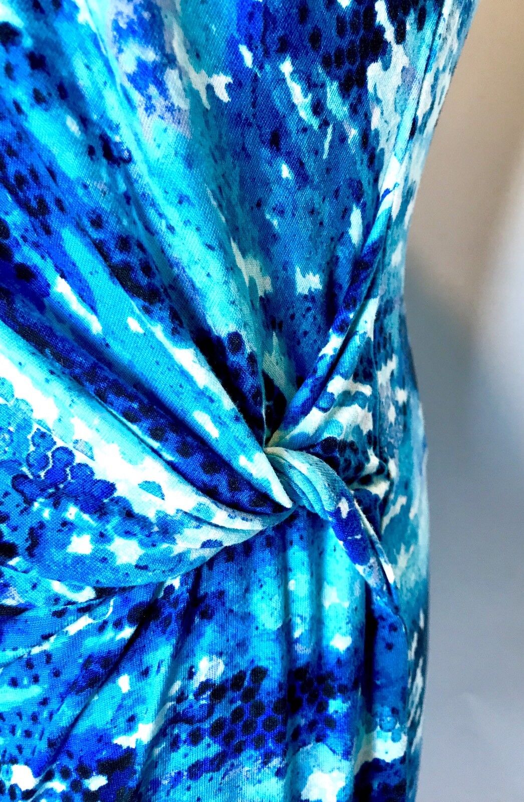 Nic + Zoe Surf Spray Blue Stretch Dress. NWT Size S Retail $168 Price $64.97