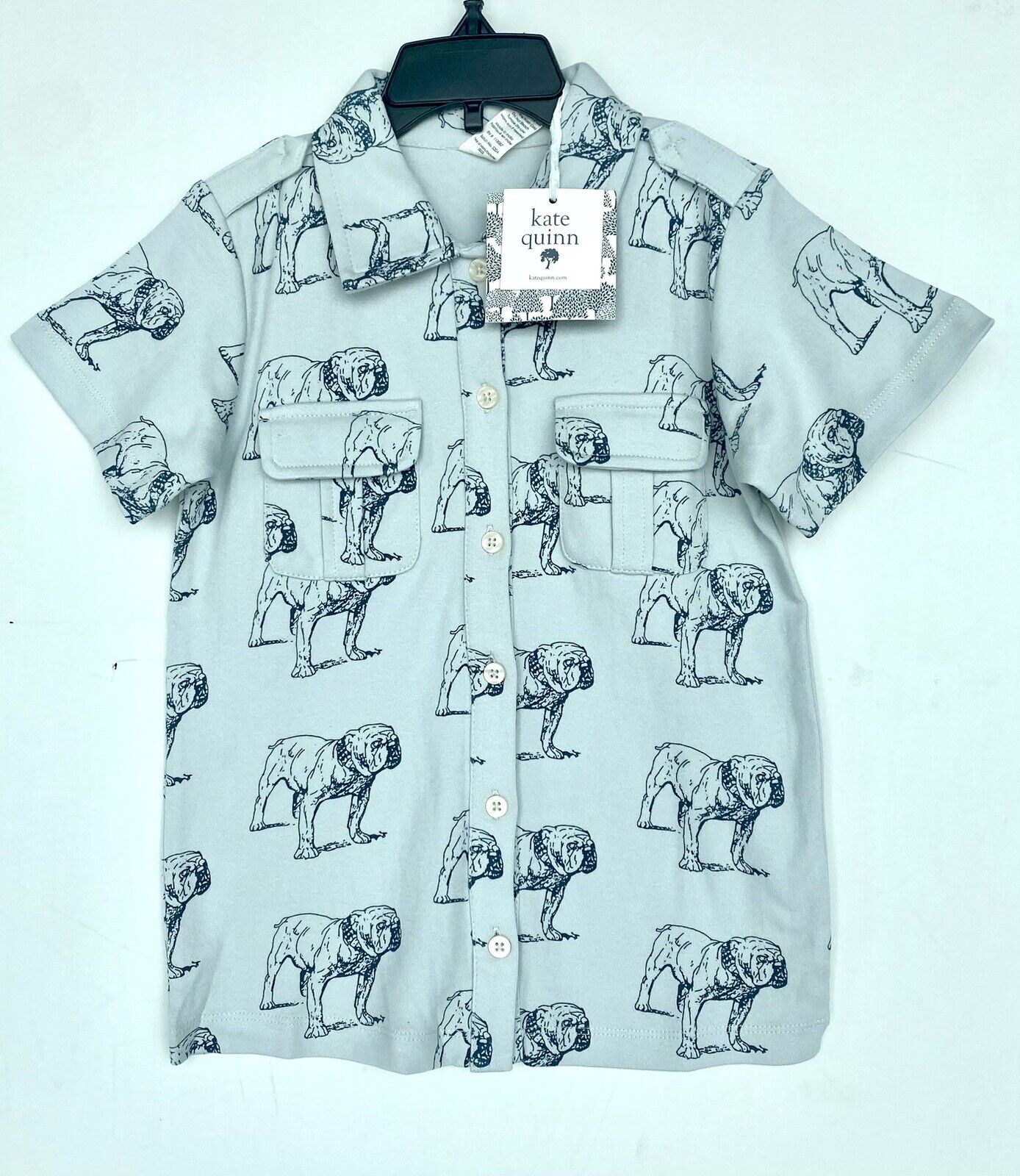 Kate Quinn Organic Cotton Crew Military Style Bulldogs Shirt Price $28 Age 6