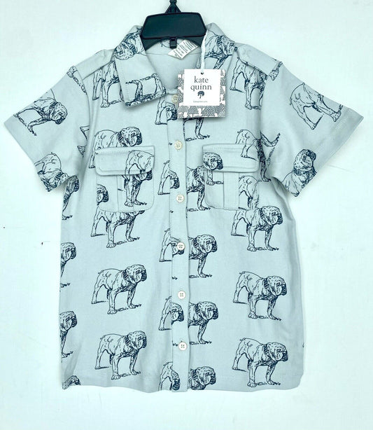Kate Quinn Organic Cotton Crew Military Style Bulldogs Shirt Price $28 Age 6